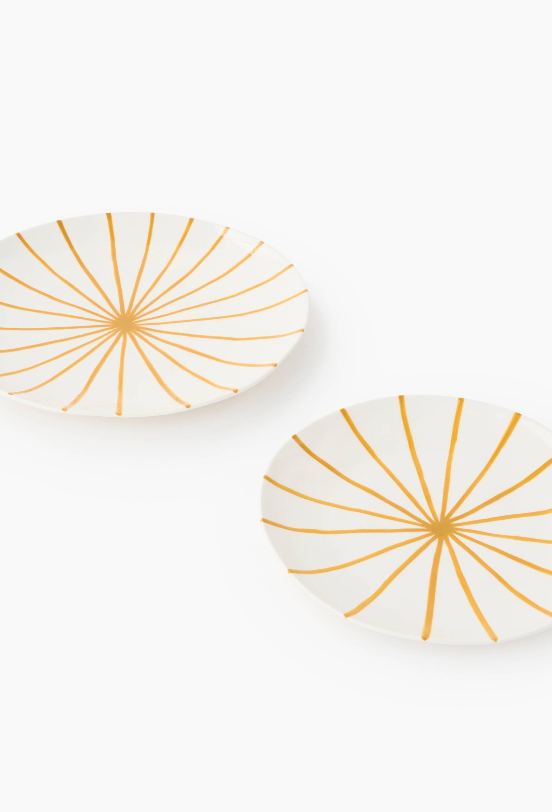 Assiette plate peint à la main, 25cm, Jaune foncé, large image number 1