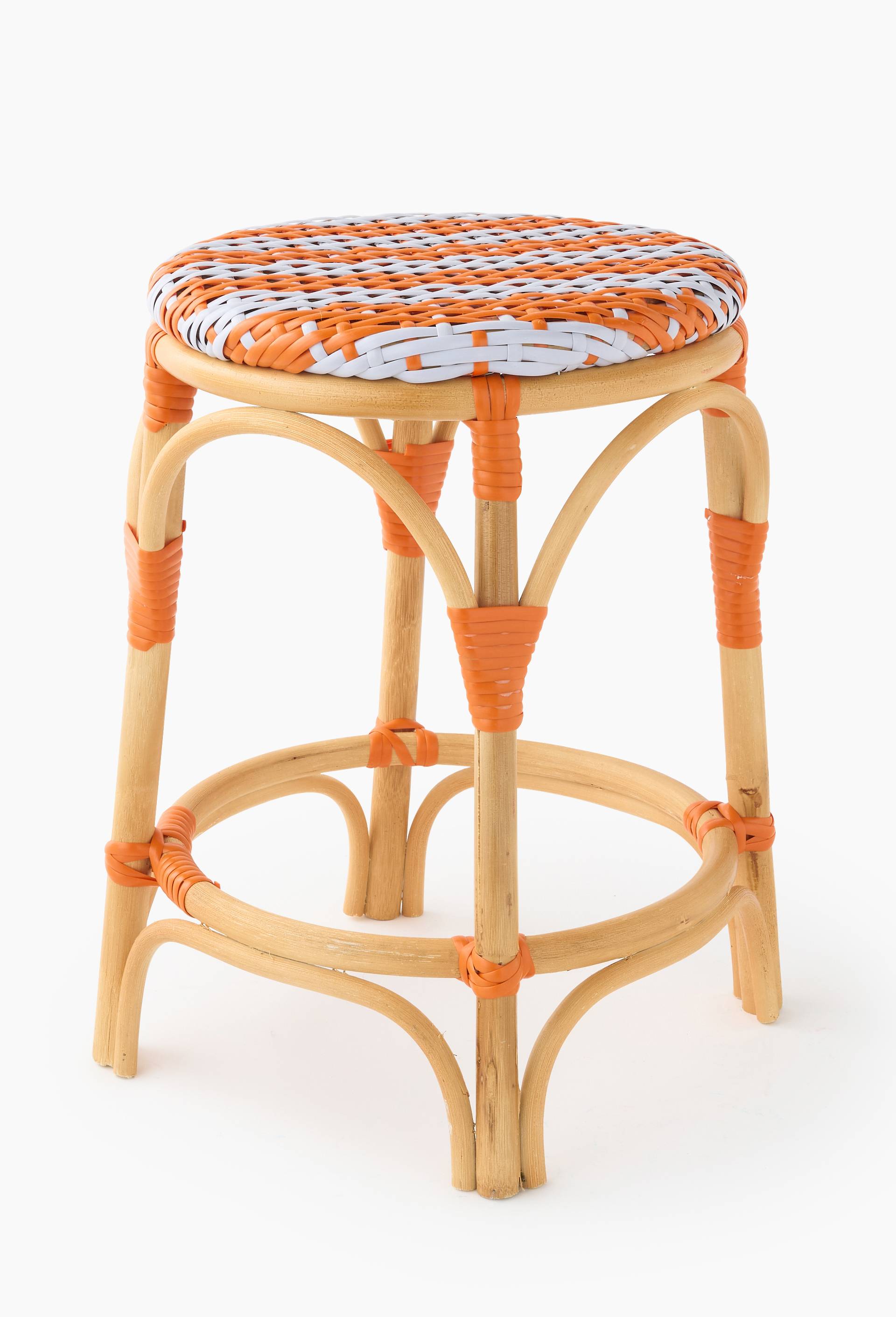 Tabouret bistrot, 42xH47cm, en rotin et plastique, Violet clair, swatch image