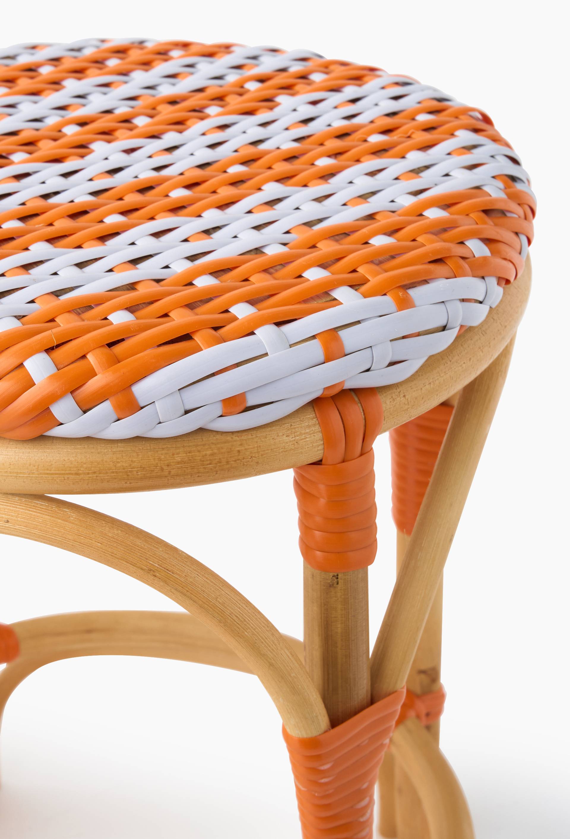Tabouret bistrot, 42xH47cm, en rotin et plastique, Violet clair, large image number 1
