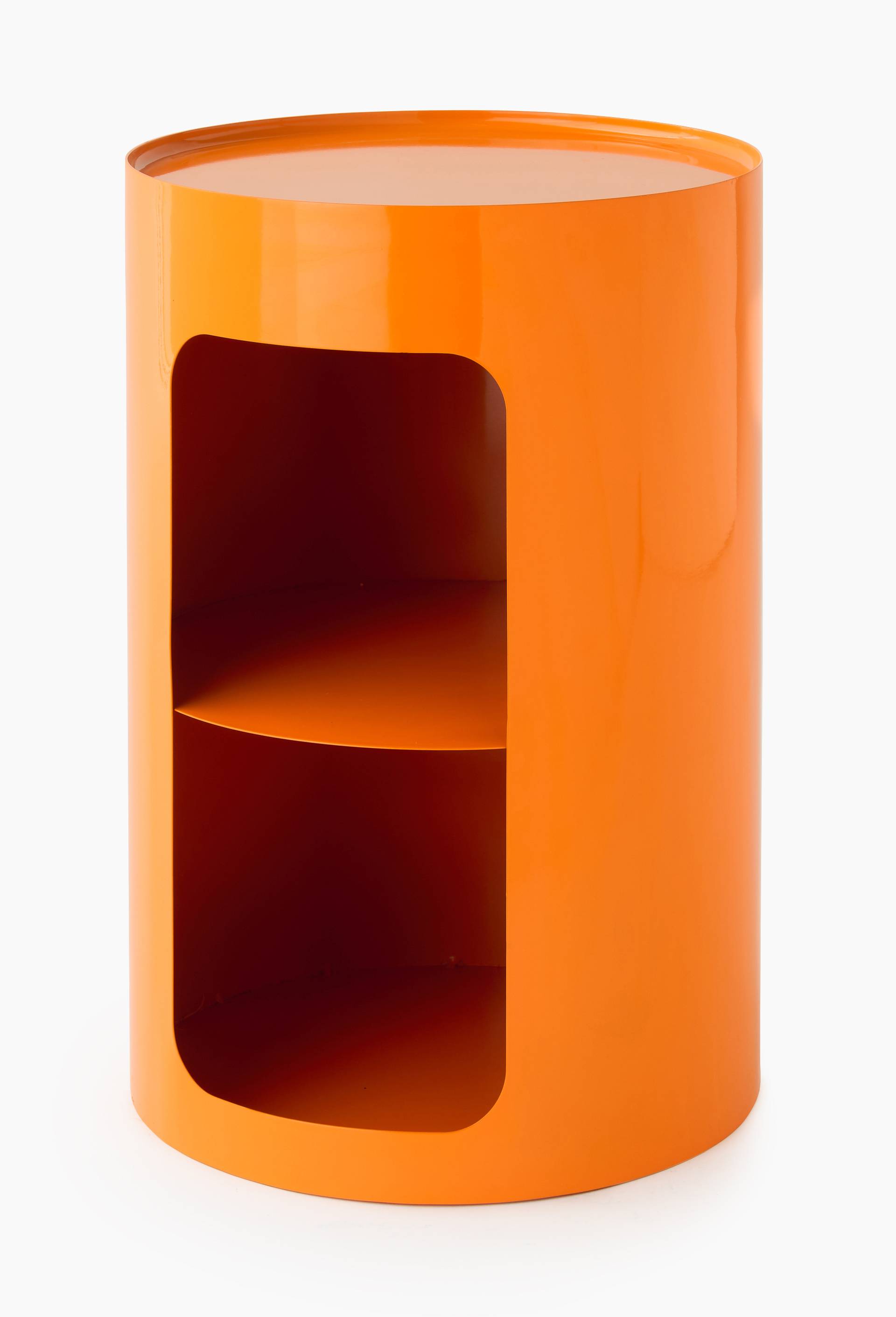 Meuble cylindrique à poser, 32xH48cm, en métal, Orange, large image number 0.0