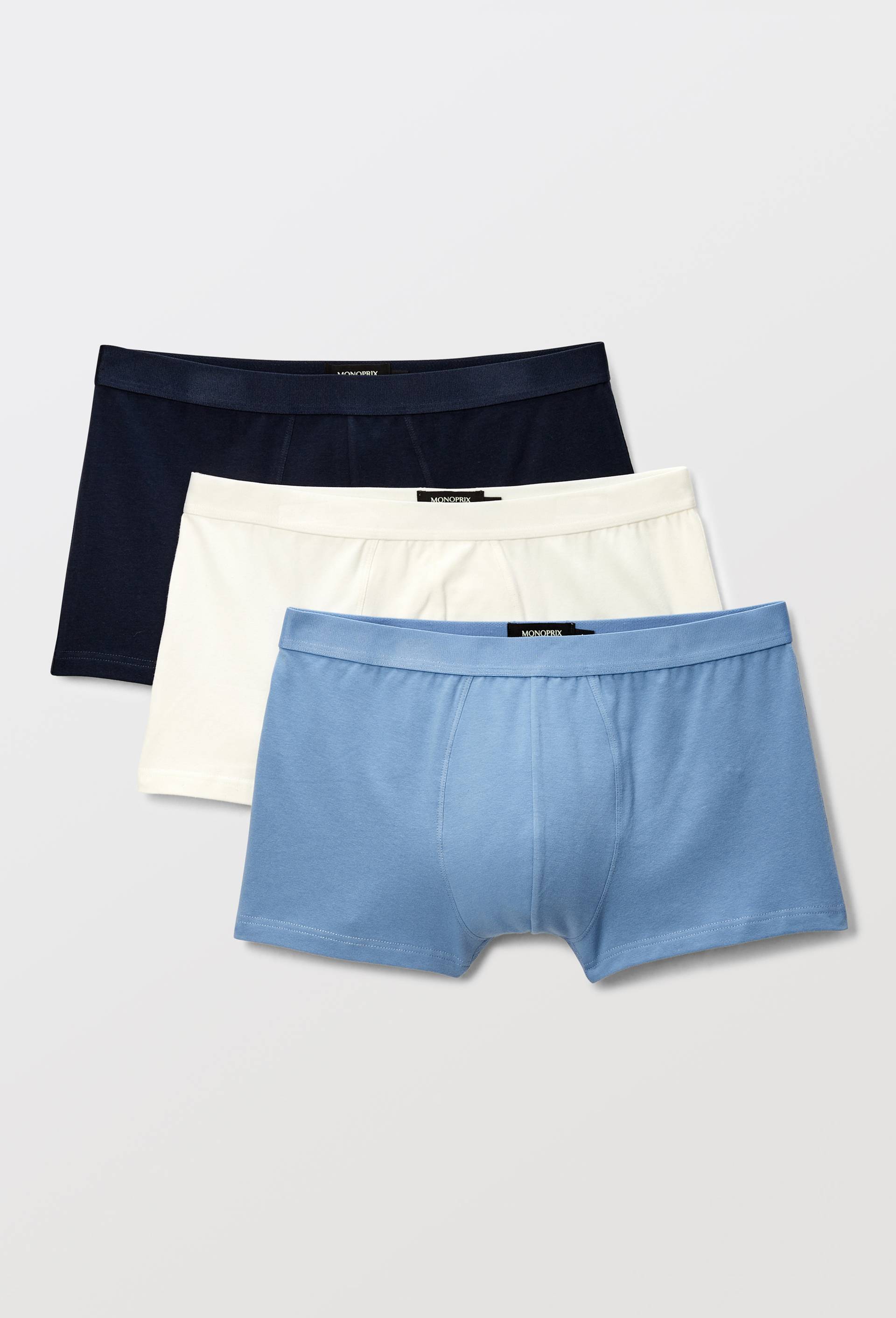 Lot de 3 boxer en coton BIO GOTS, Bleu, large image number 0