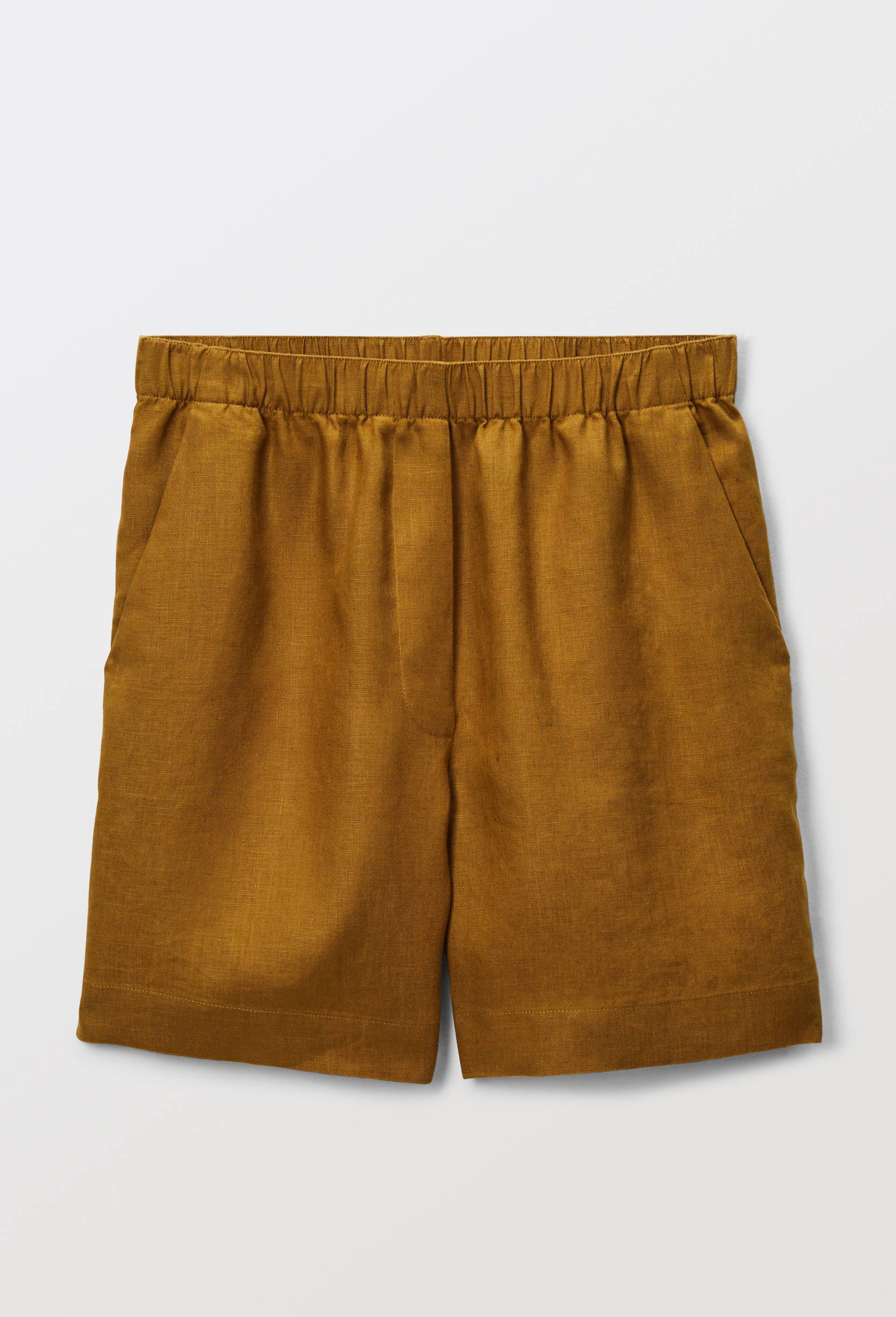 Short en lin, Jaune fonc&eacute;, large image number 2.0