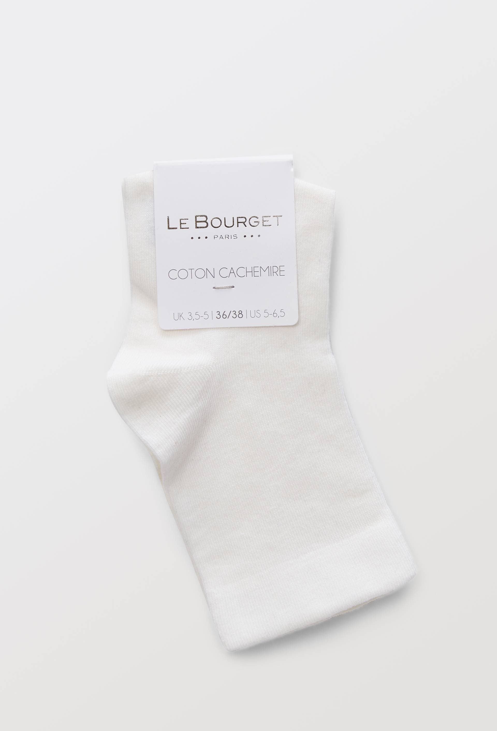 Paire de socquettes en coton et en cachemire Le Bourget, Ecru, large image number 2.0