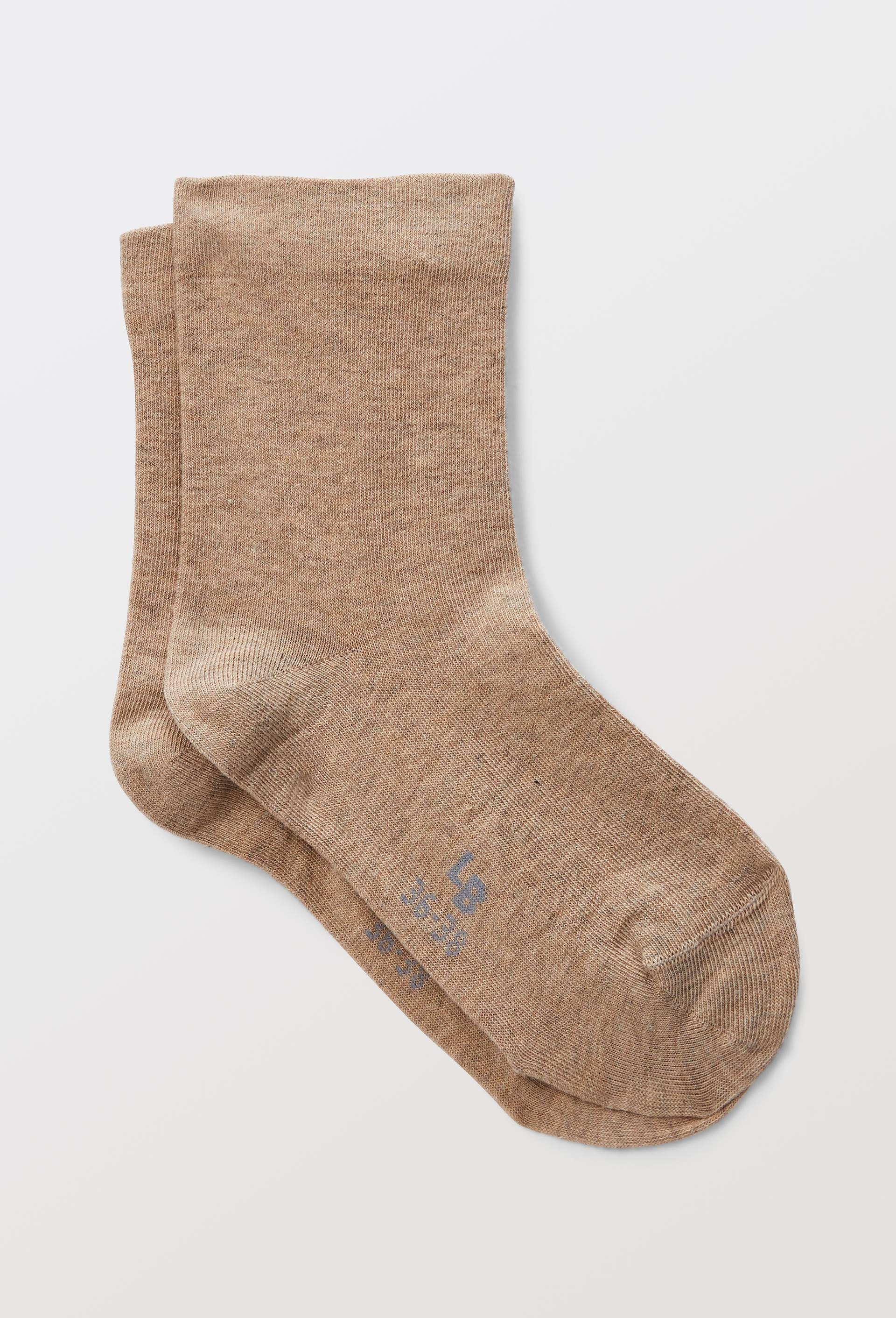 Paire de socquettes en coton et en cachemire Le Bourget, Beige, large image number 0.0