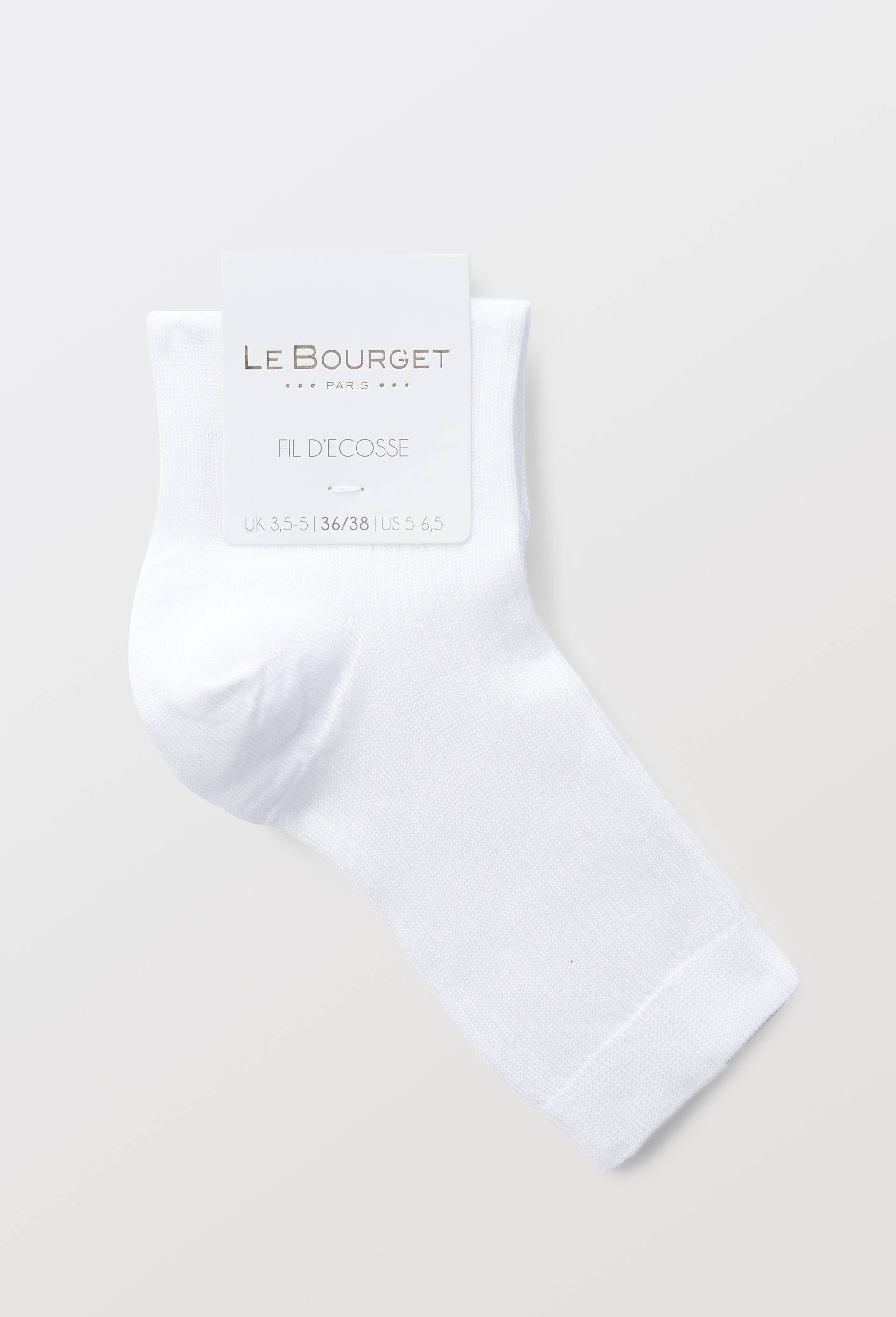 Paire de socquettes en fil d'Ecosse Le Bourget, Blanc, large image number 2.0