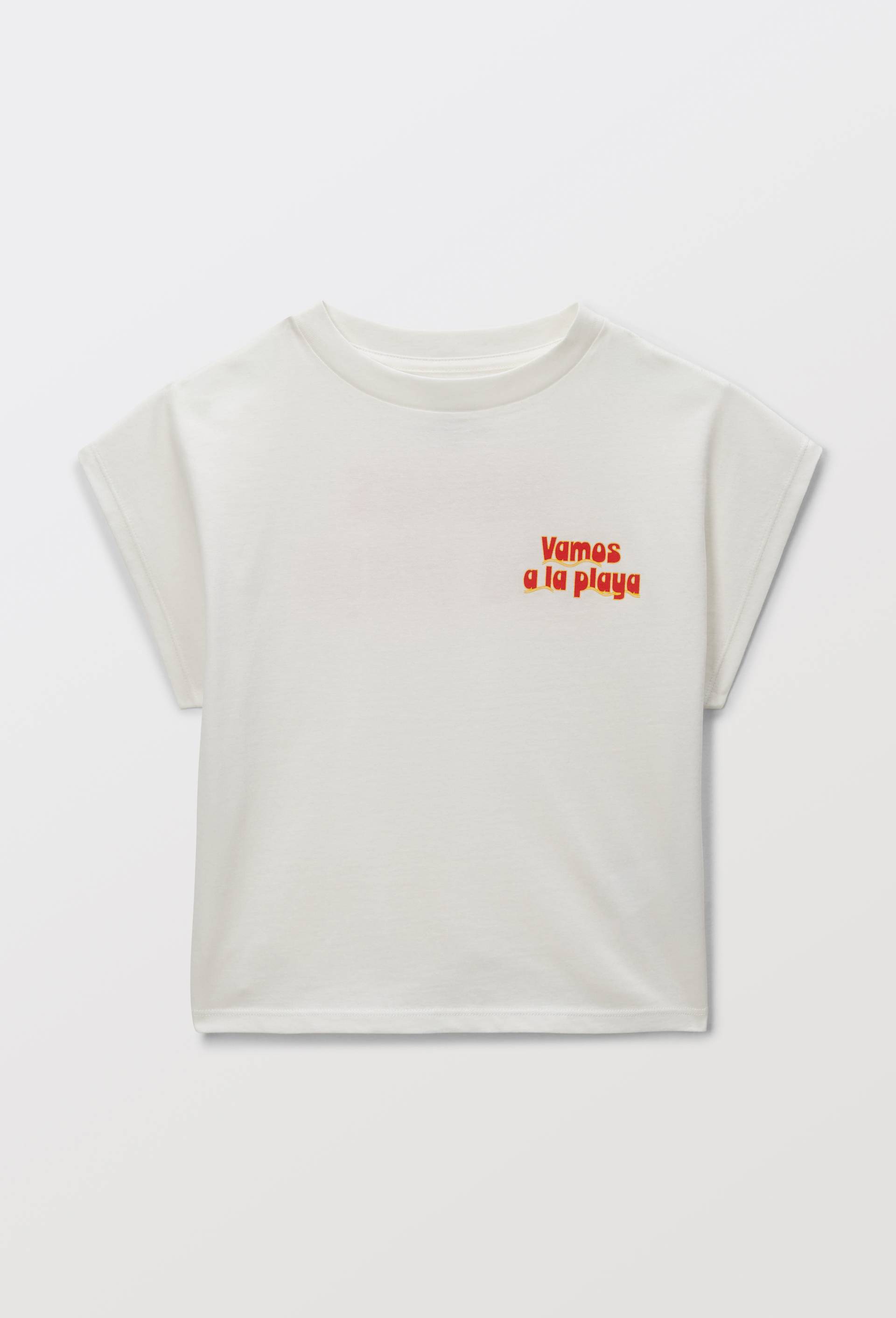 T-shirt manches courtes à inscription, Ecru, large image number 2