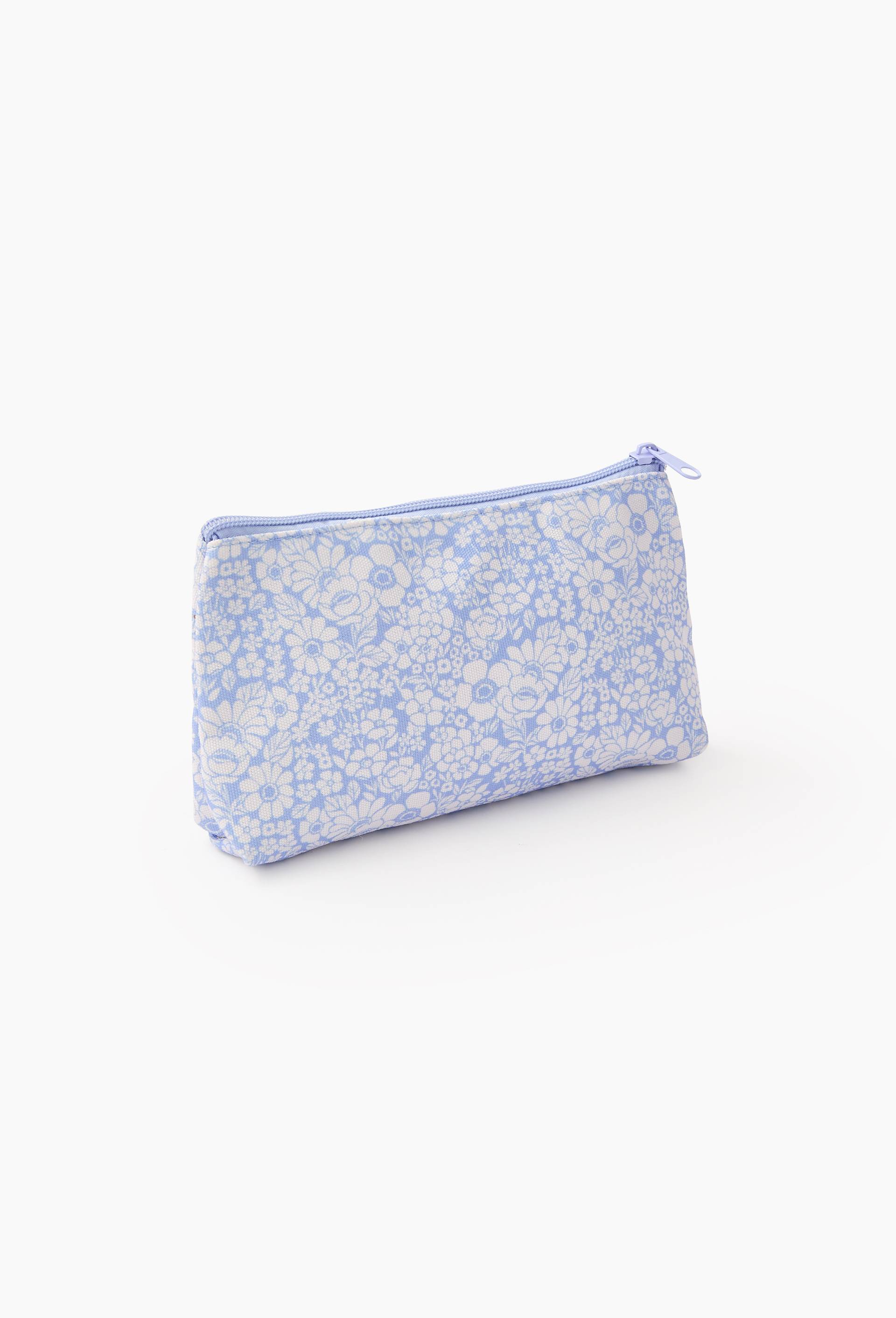 Trousse triangle &agrave; fleurs, Bleu, large image number 0.0