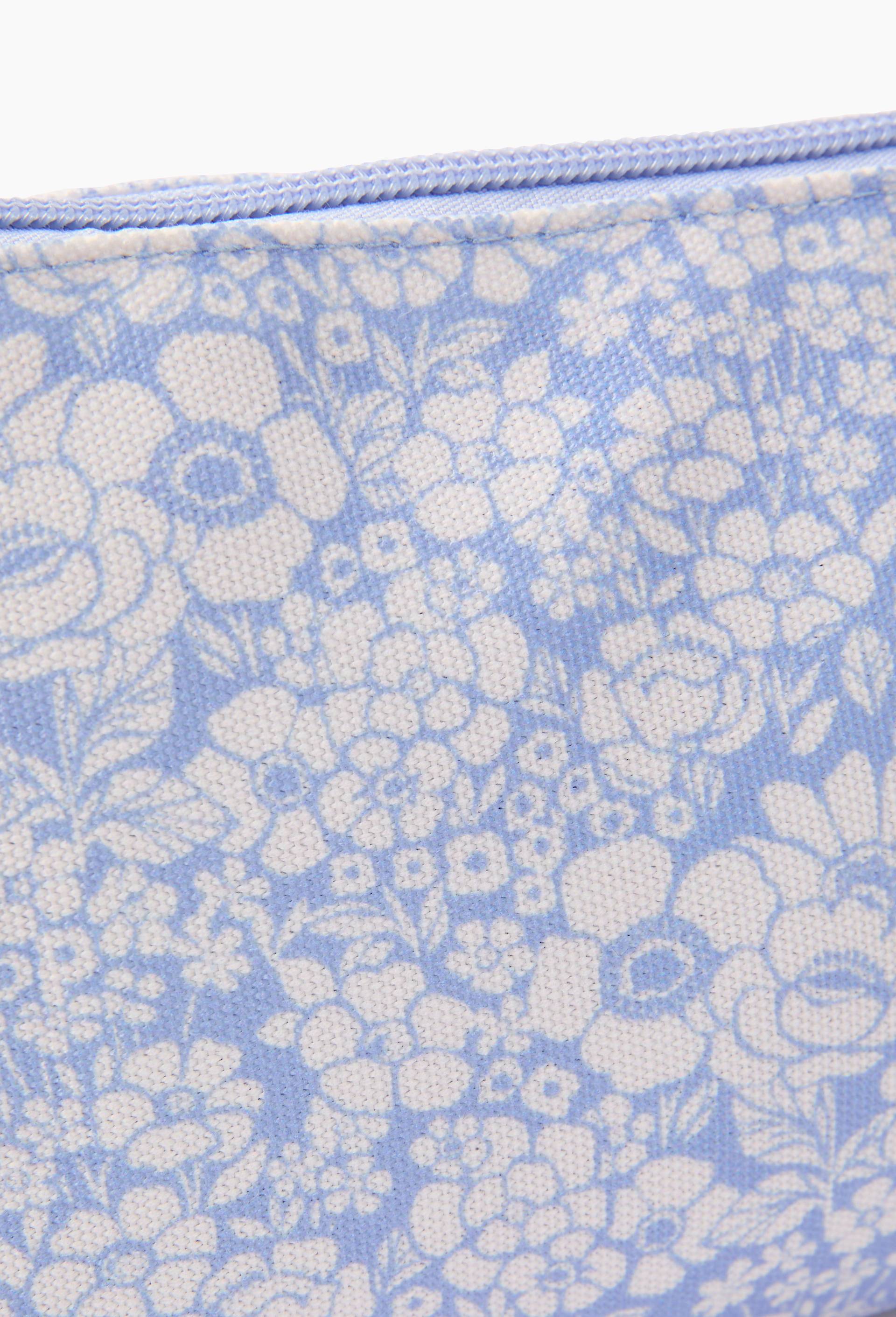 Trousse triangle &agrave; fleurs, Bleu, large image number 1