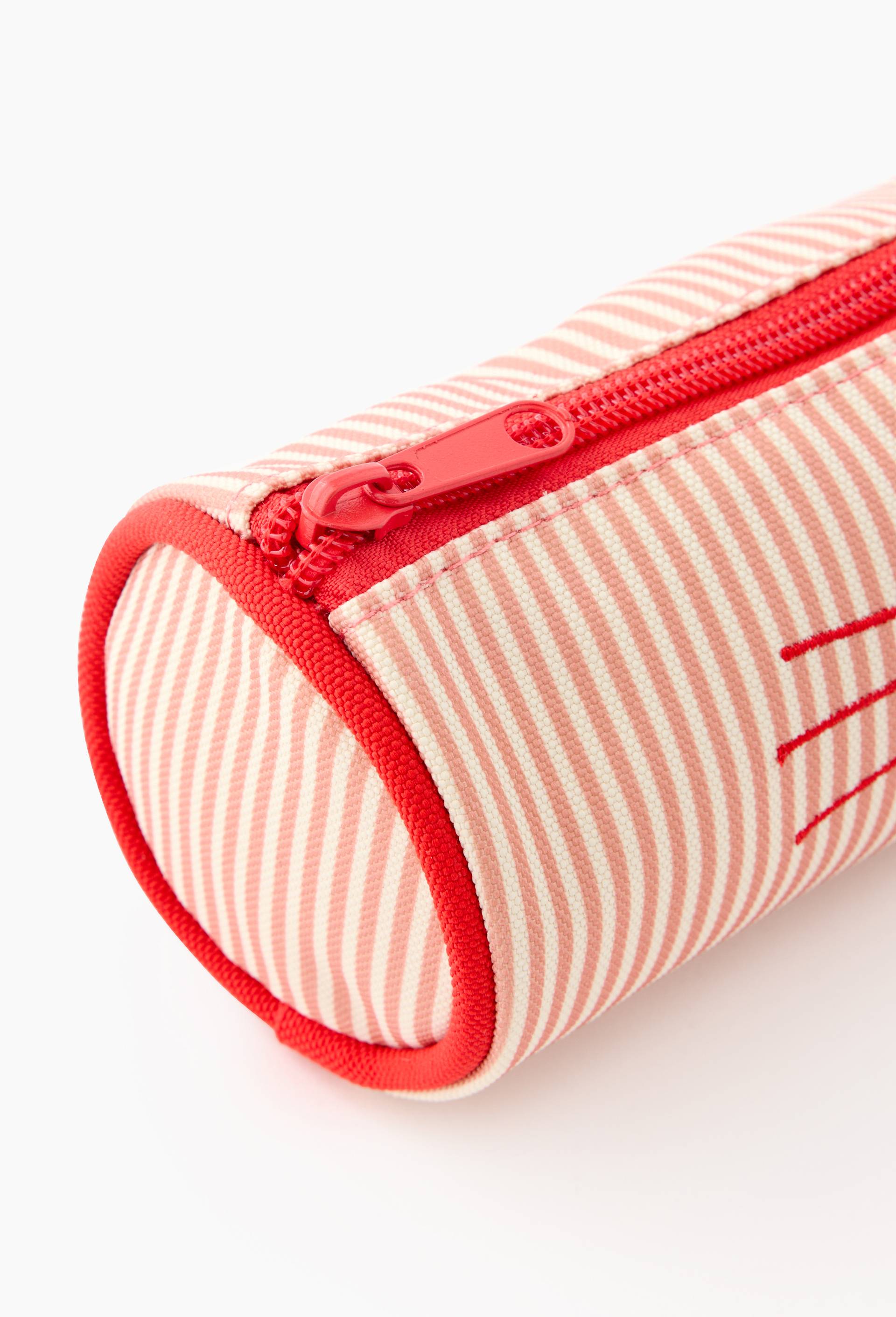 Trousse ronde ray&eacute;e chat, Rouge, large image number 1