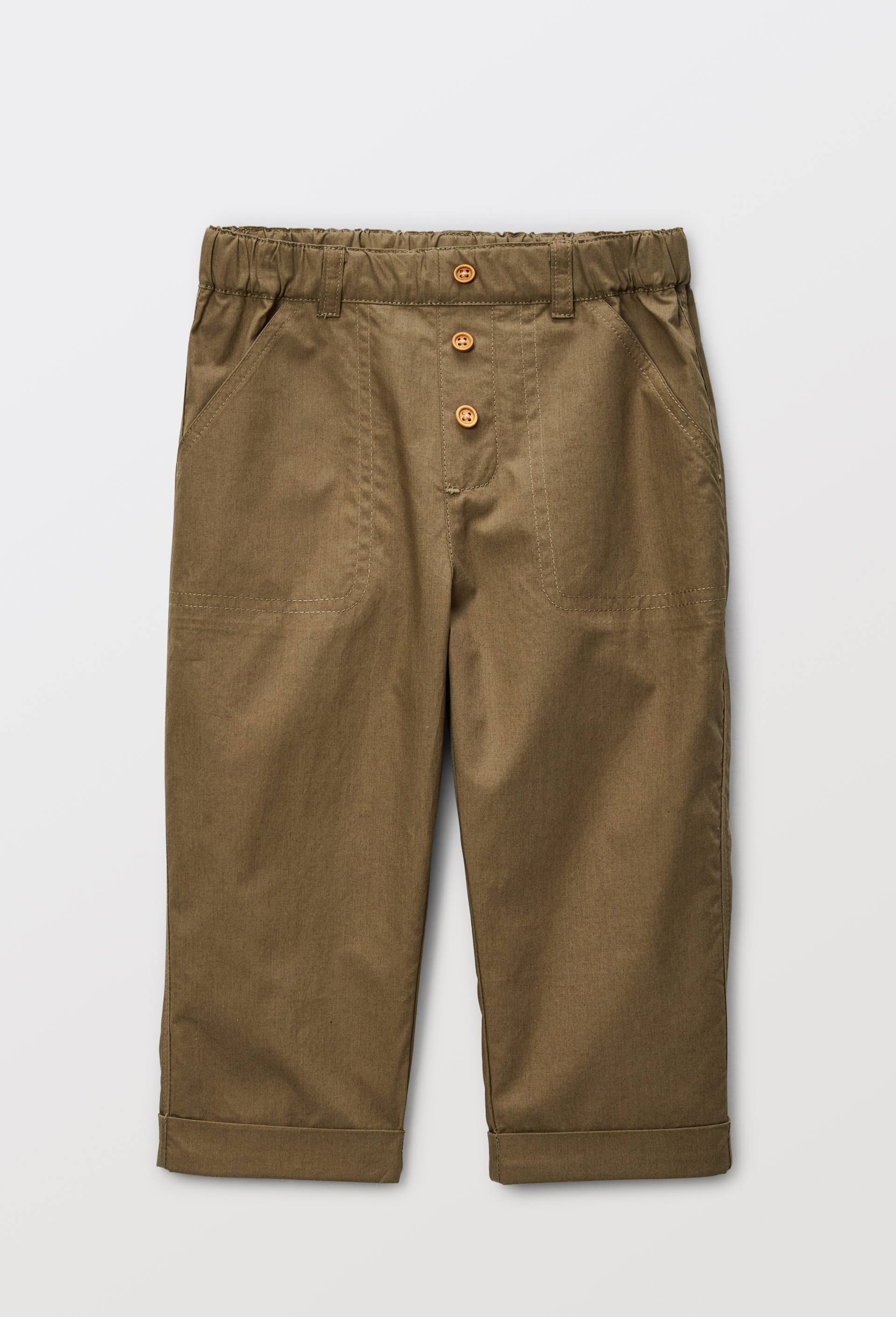 Pantalon uni en coton BIO GOTS, Vert fonc&eacute;, large image number 0