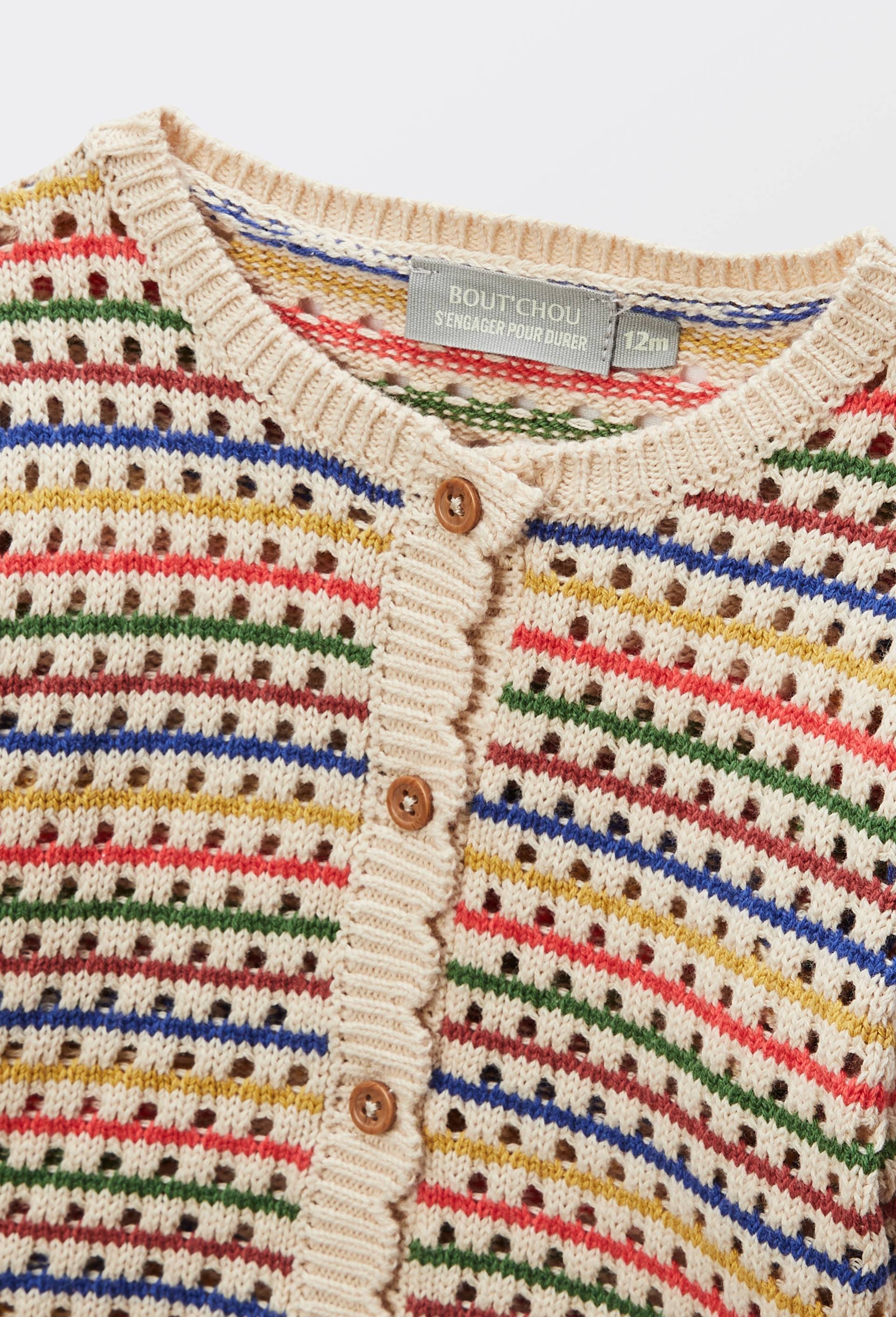 Cardigan tricot ray&eacute; en coton, Beige clair, large image number 6