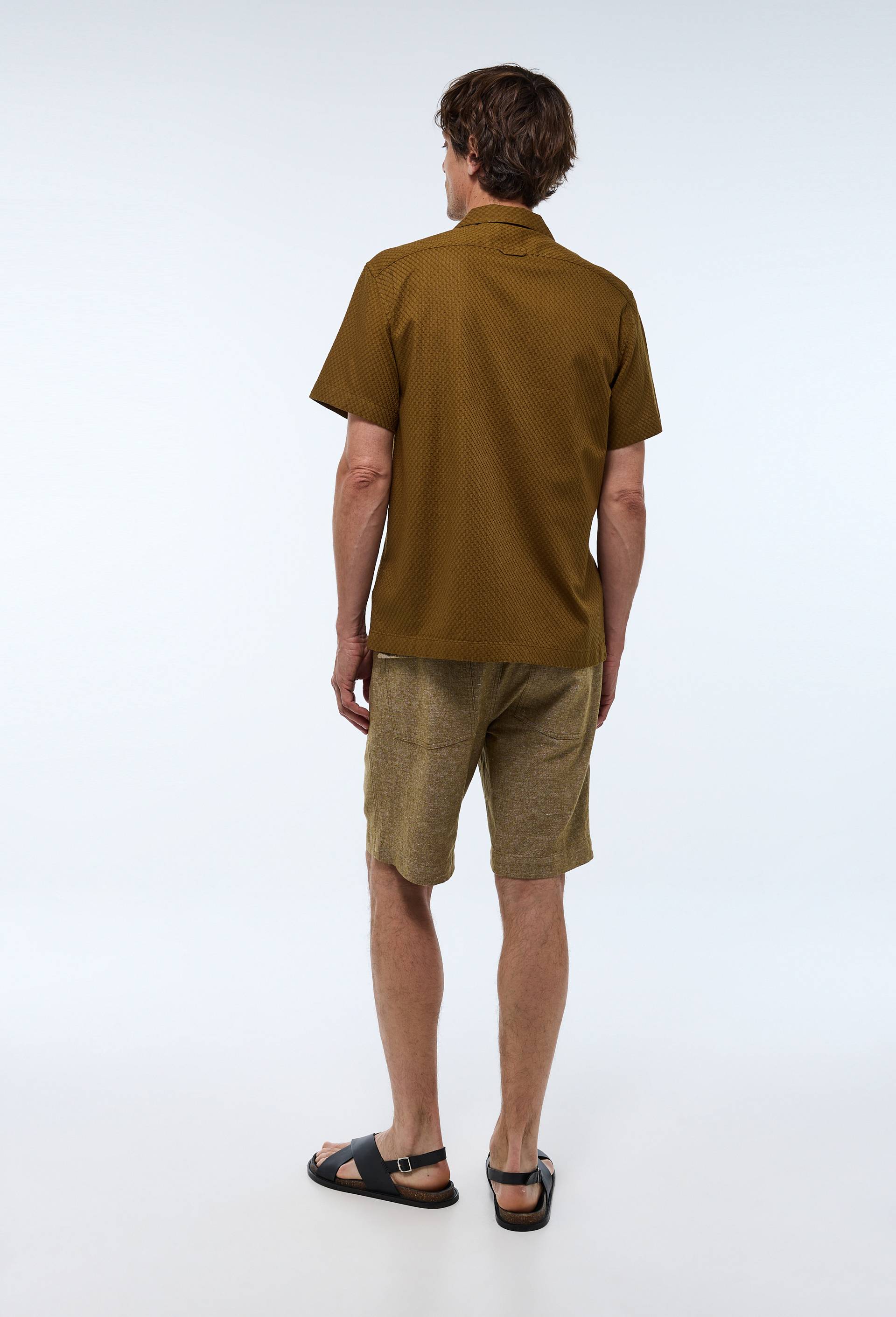 Chemise manches courtes en coton BIO GOTS, Vert foncé, large image number 4.0