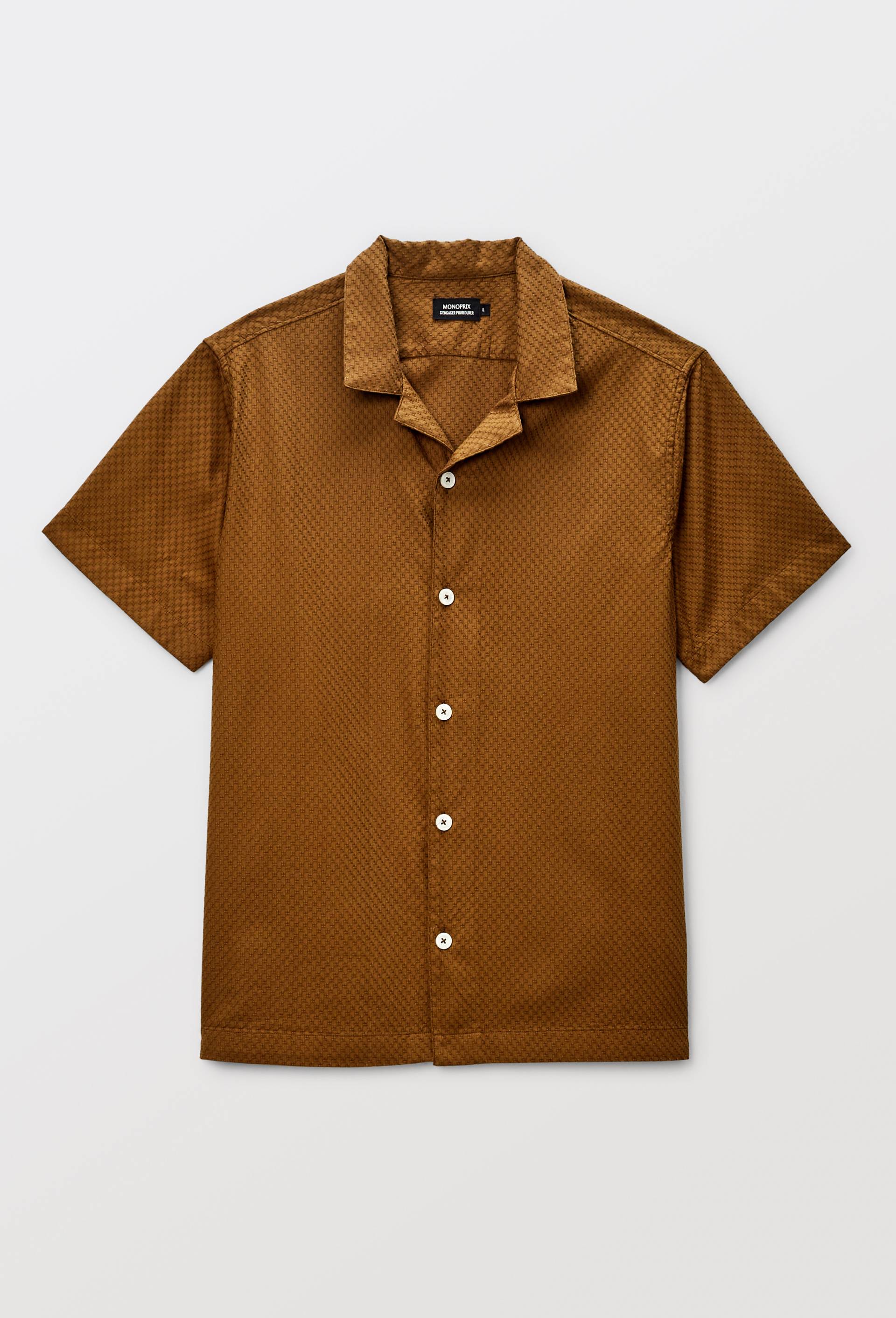 Chemise manches courtes en coton BIO GOTS, Vert fonc&eacute;, large image number 5