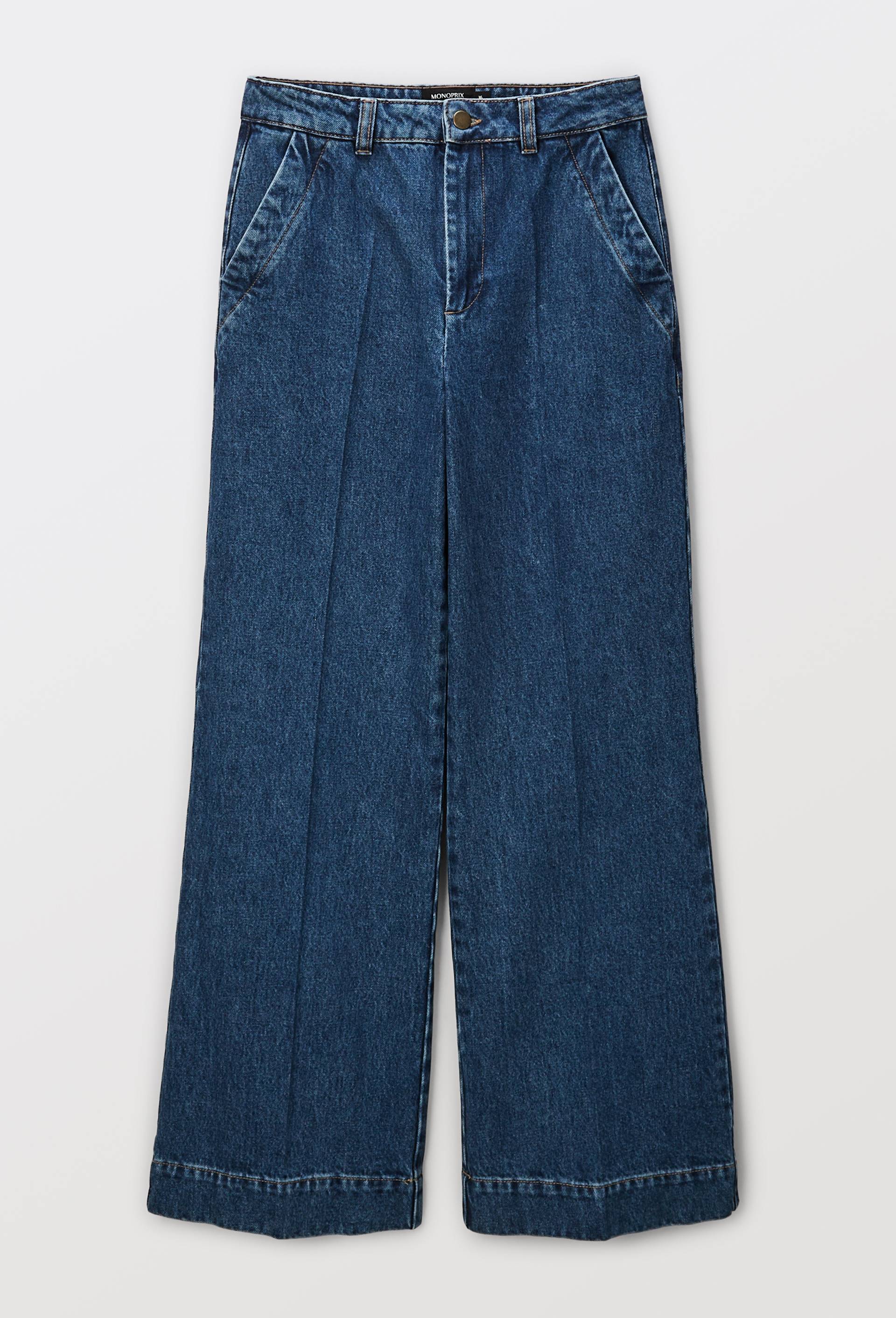 Jean large taille haute, Bleu fonc&eacute;, large image number 2.0