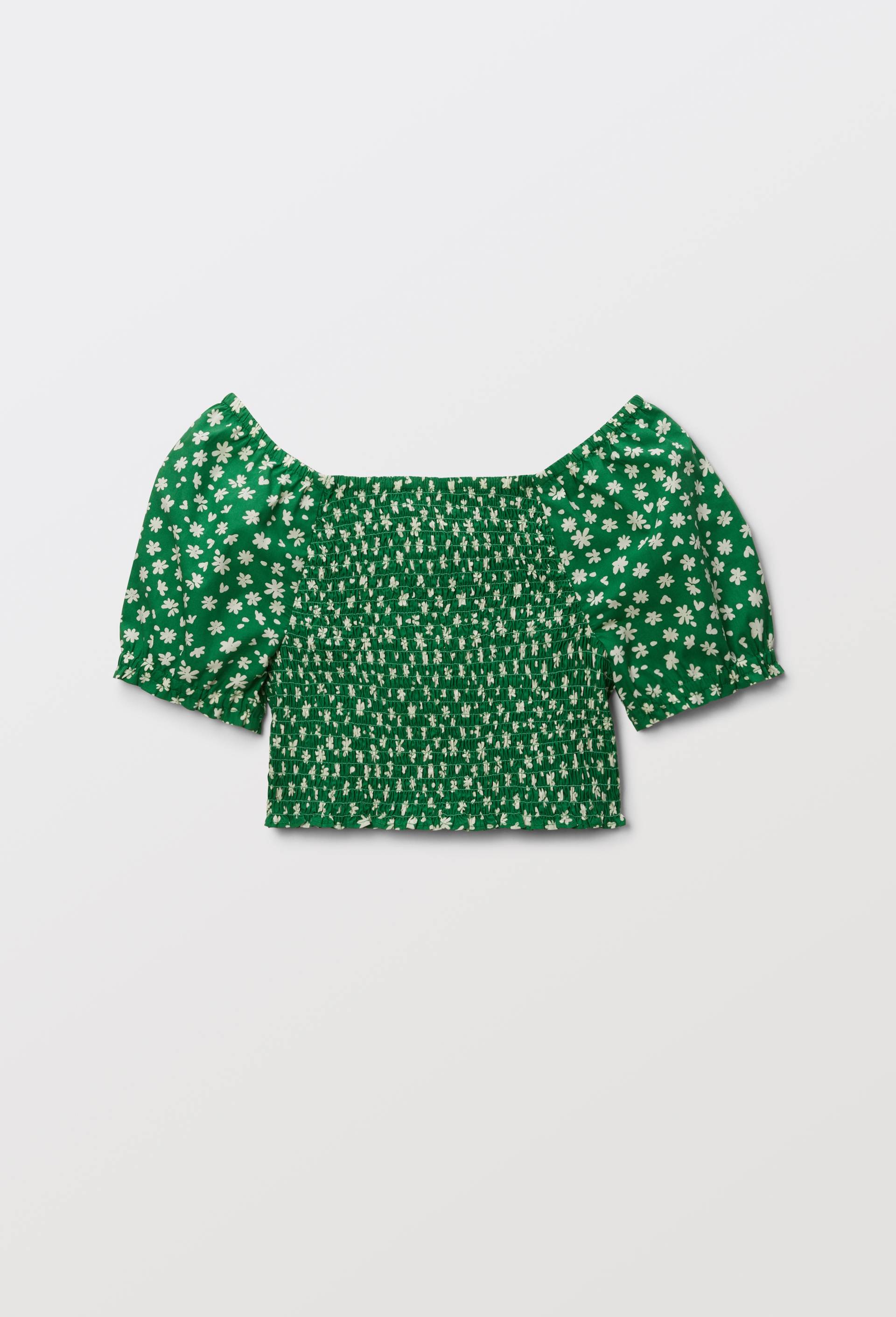 Blouse &agrave; smocks imprim&eacute;, Vert, large image number 2
