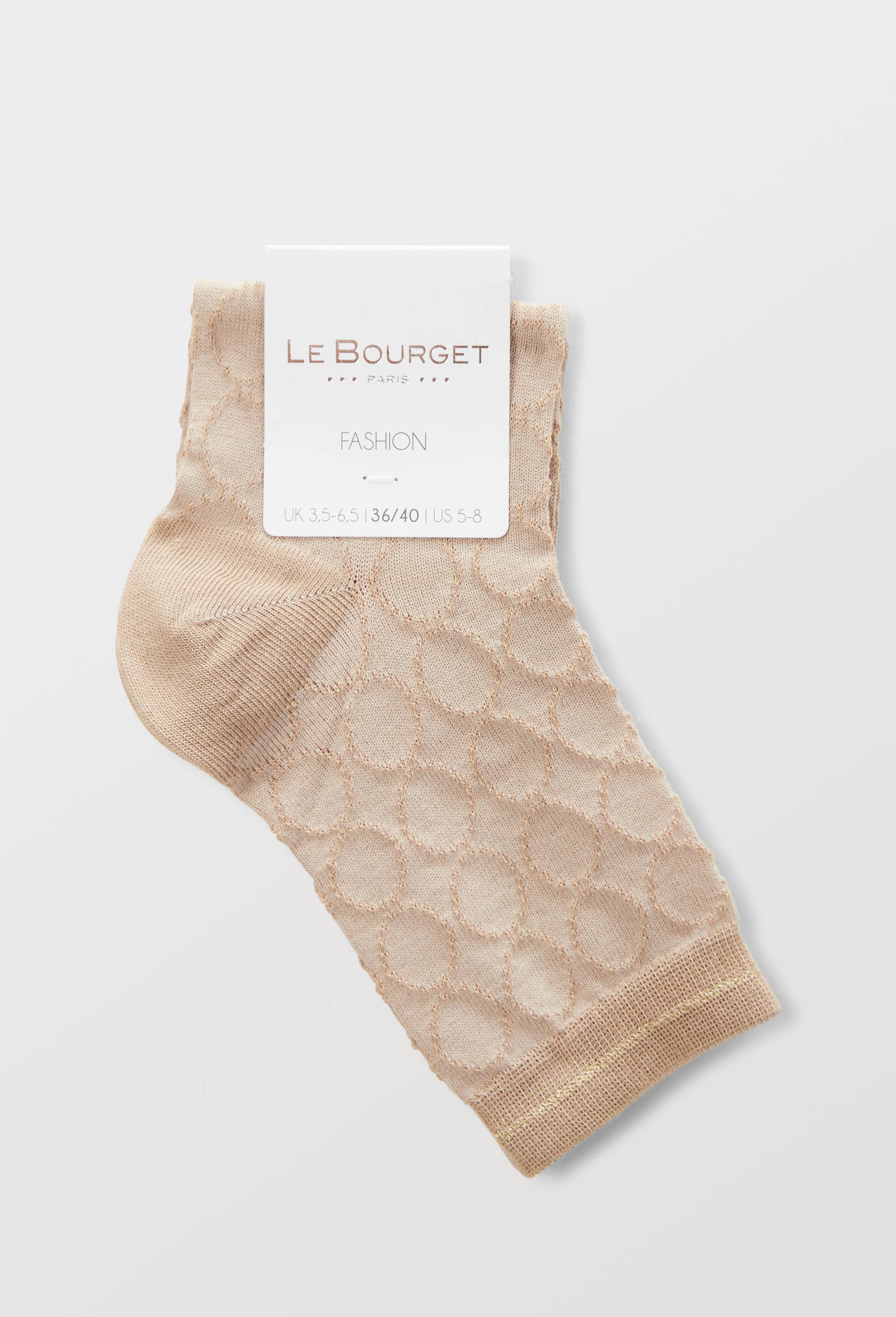Paire de socquettes fantaisies Le Bourget, Beige, large image number 2.0