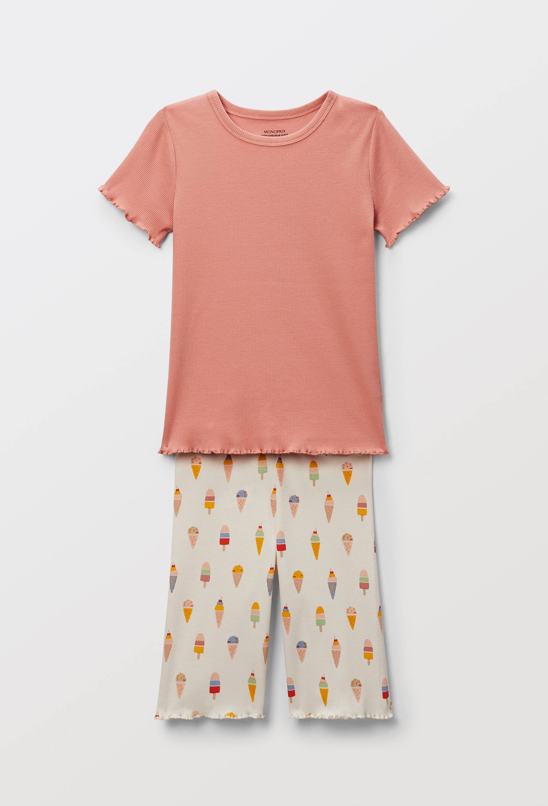 Lot de 2 pyjamas shorts imprimé en jersey coton BIO GOTS, Orange, large image number 0