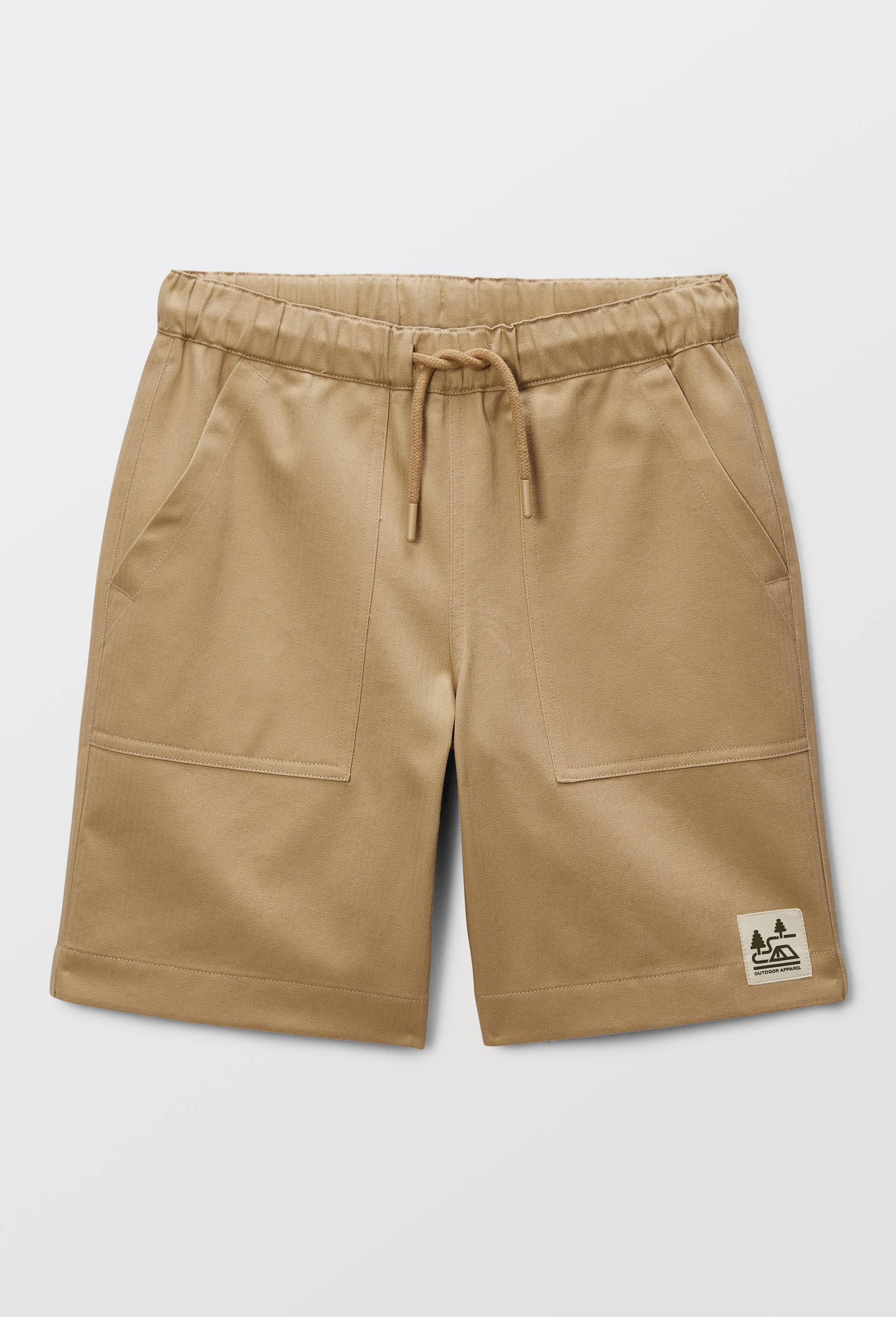 Short &agrave; empi&egrave;cement surteint en coton BIO GOTS, Beige, large image number 1.0