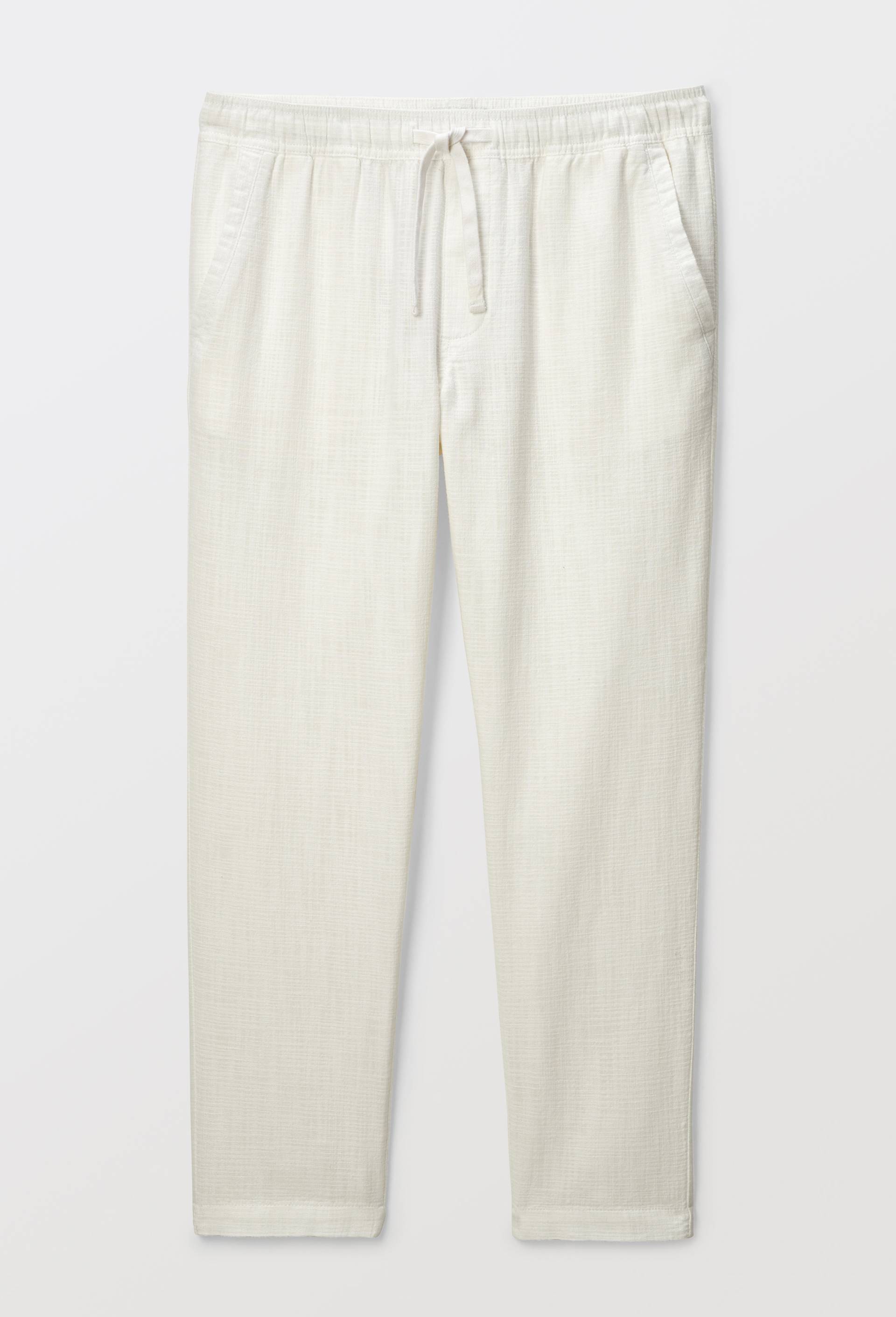 Pantalon taille &eacute;lastiqu&eacute;e en coton BIO GOTS, Ecru, large image number 2