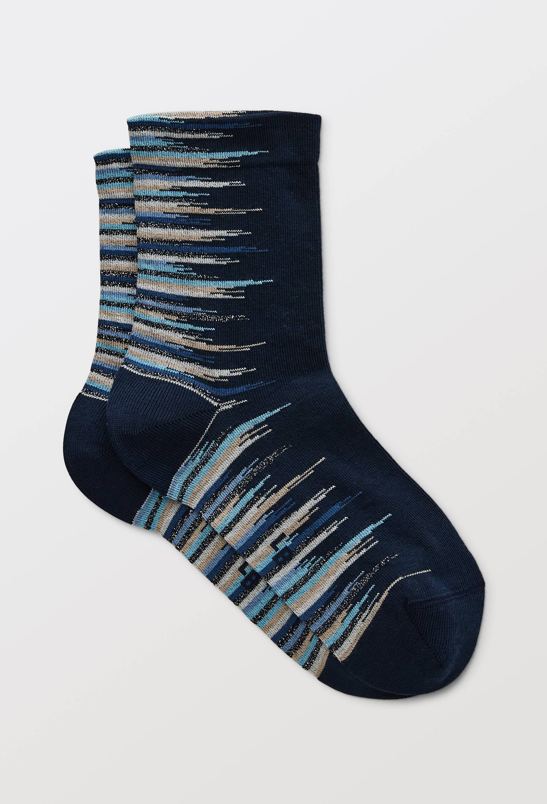 Paire de socquettes fantaisies Le Bourget, Bleu fonc&eacute;, large image number 0