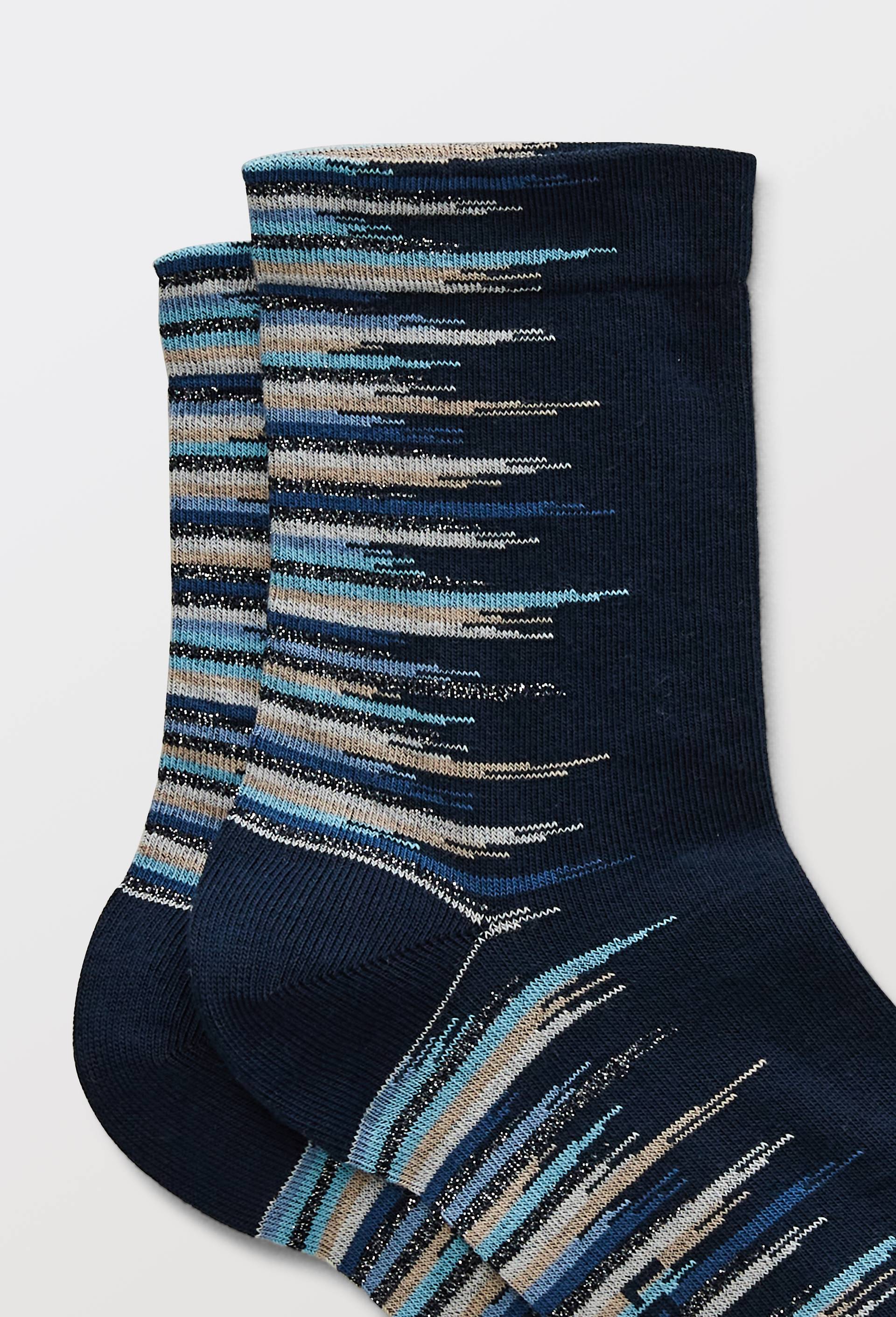 Paire de socquettes fantaisies Le Bourget, Bleu fonc&eacute;, large image number 1.0