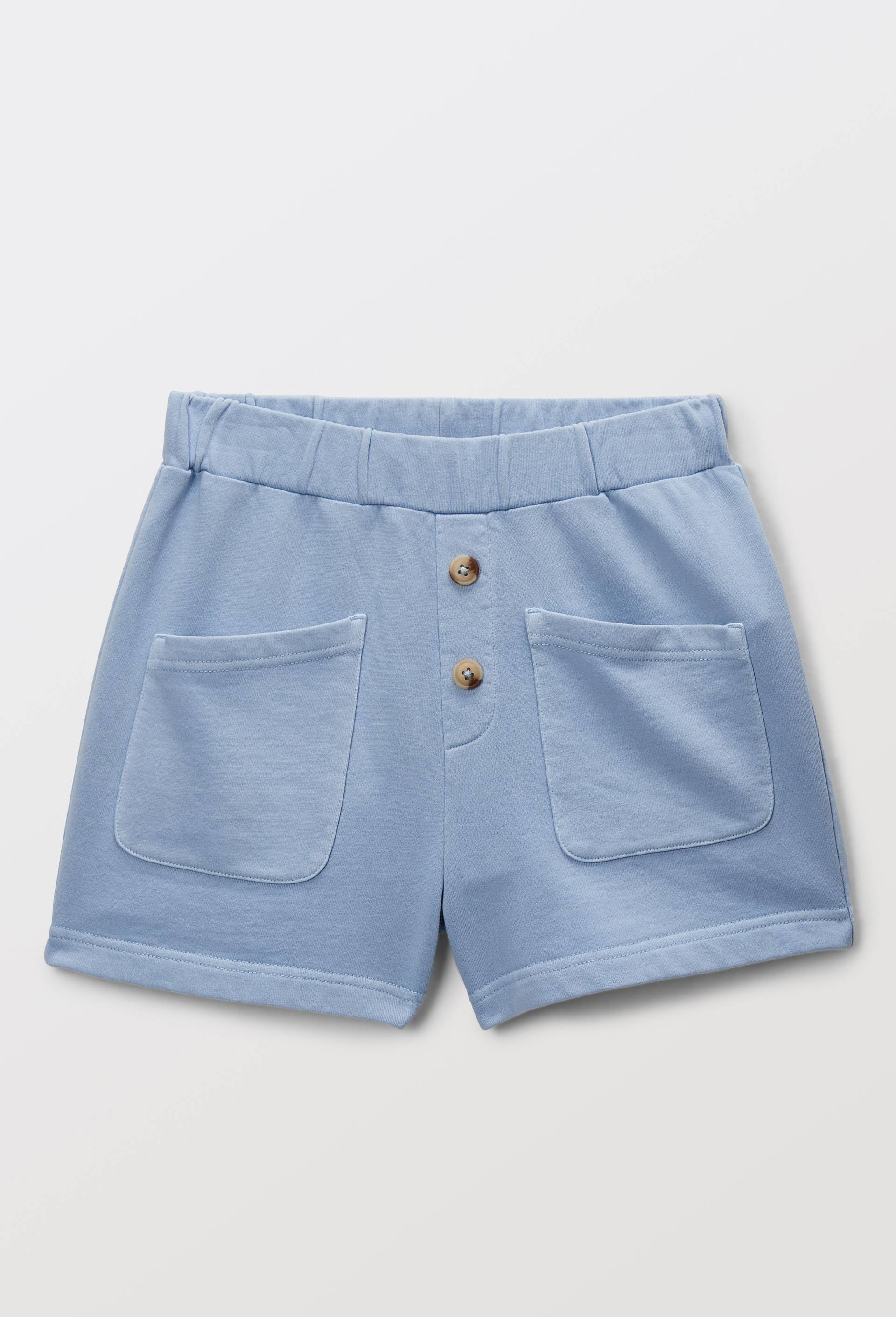 Short molleton en coton BIO GOTS, Bleu clair, large image number 1.0