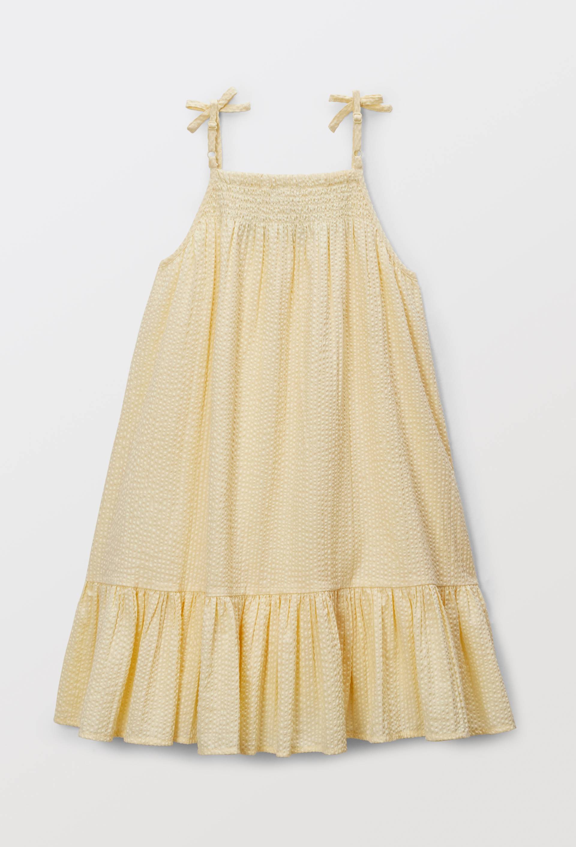 Robe courte &agrave; bretelles en crochet, Jaune clair, large image number 2