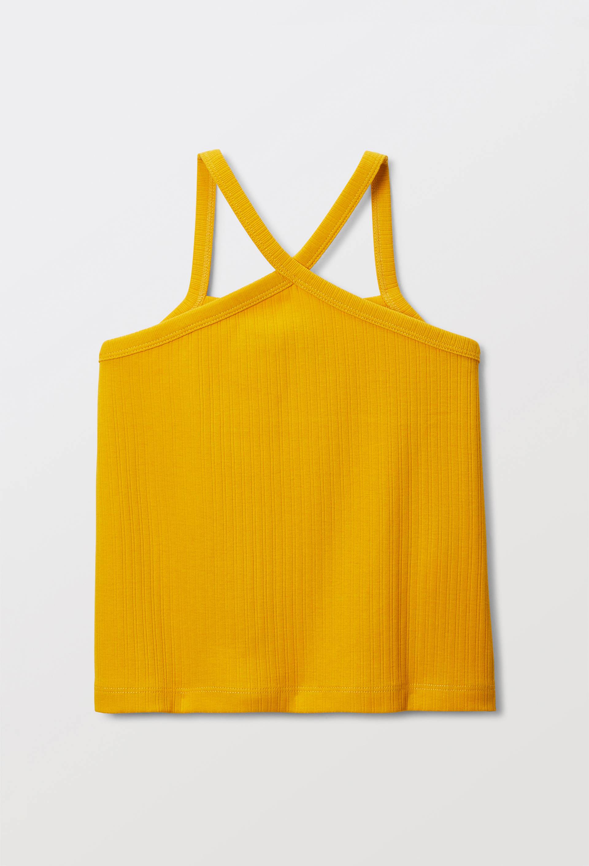 Débardeur côtelé uni, Jaune, swatch image