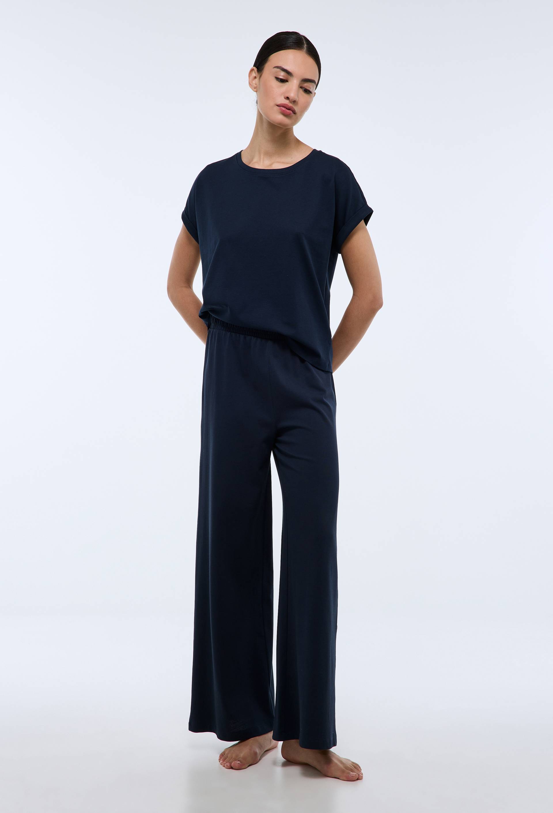 Pantalon jersey uni en coton BIO GOTS - MONOPRIX - Modalova