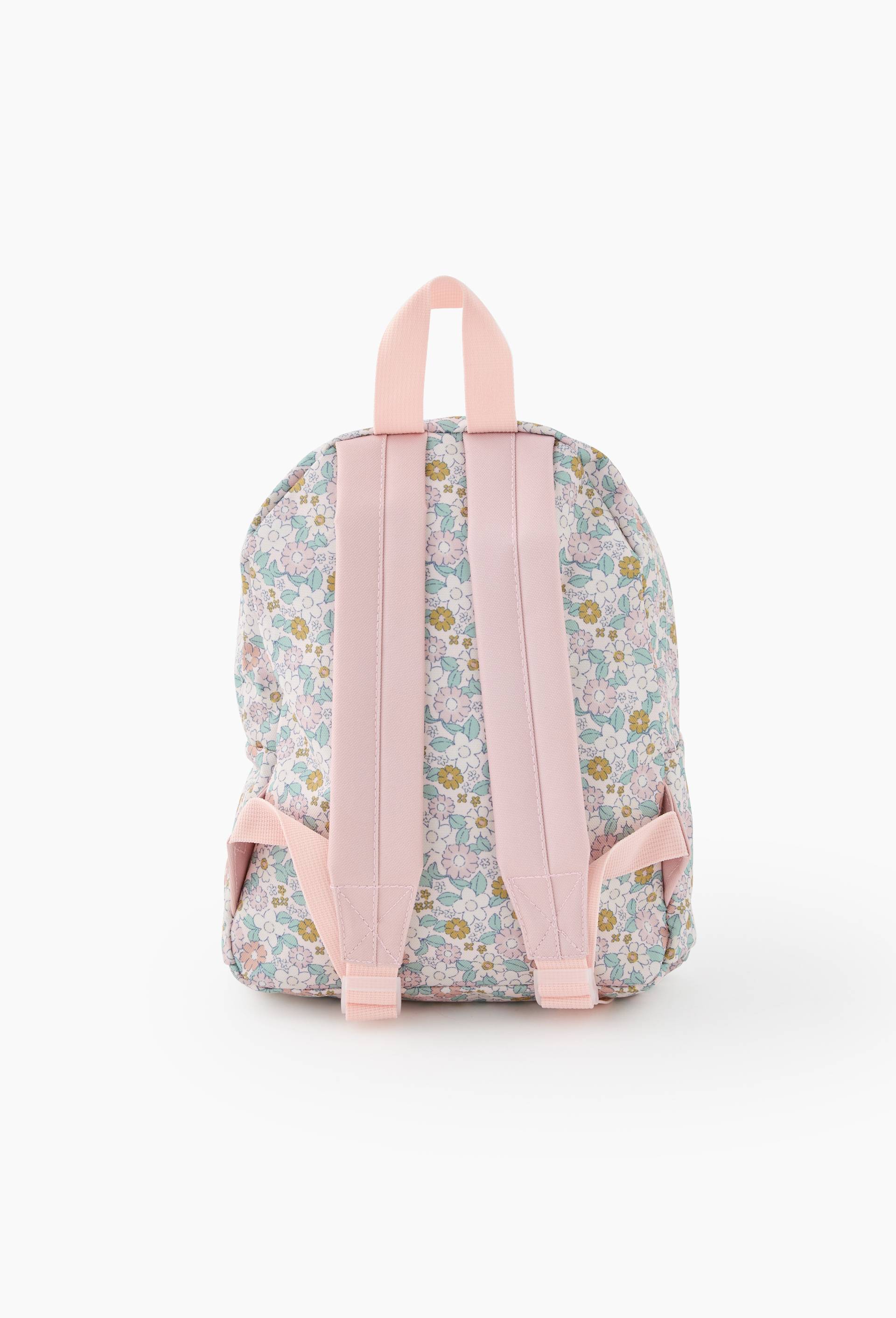 Mini sac &agrave; dos &agrave; fleurs, Rose clair, large image number 1.0