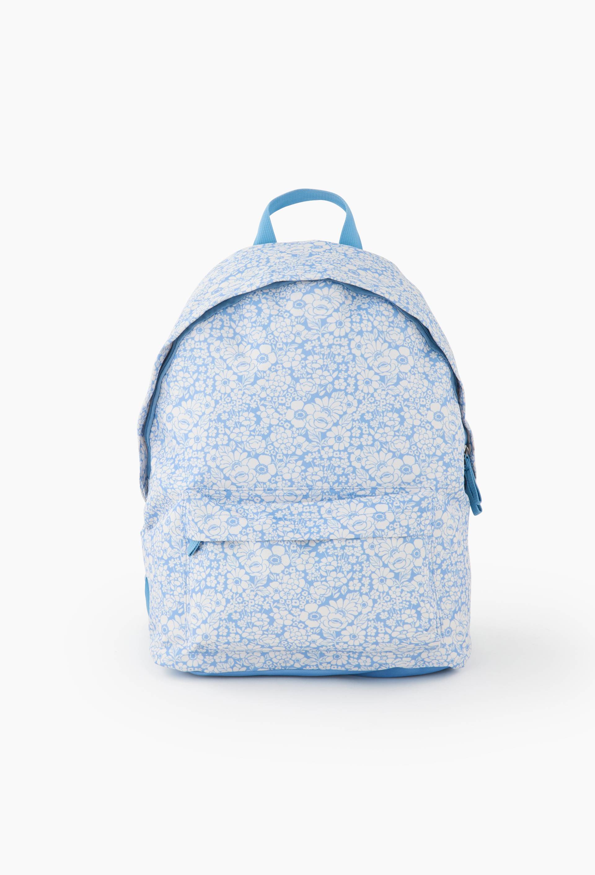 Sac &agrave; dos et trousse &agrave; fleurs, Bleu, large image number 0