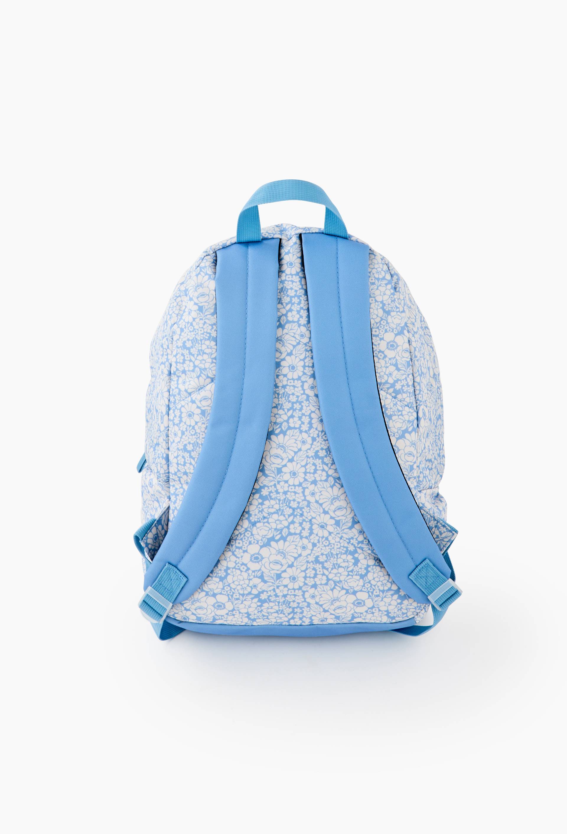 Sac &agrave; dos et trousse &agrave; fleurs, Bleu, large image number 1