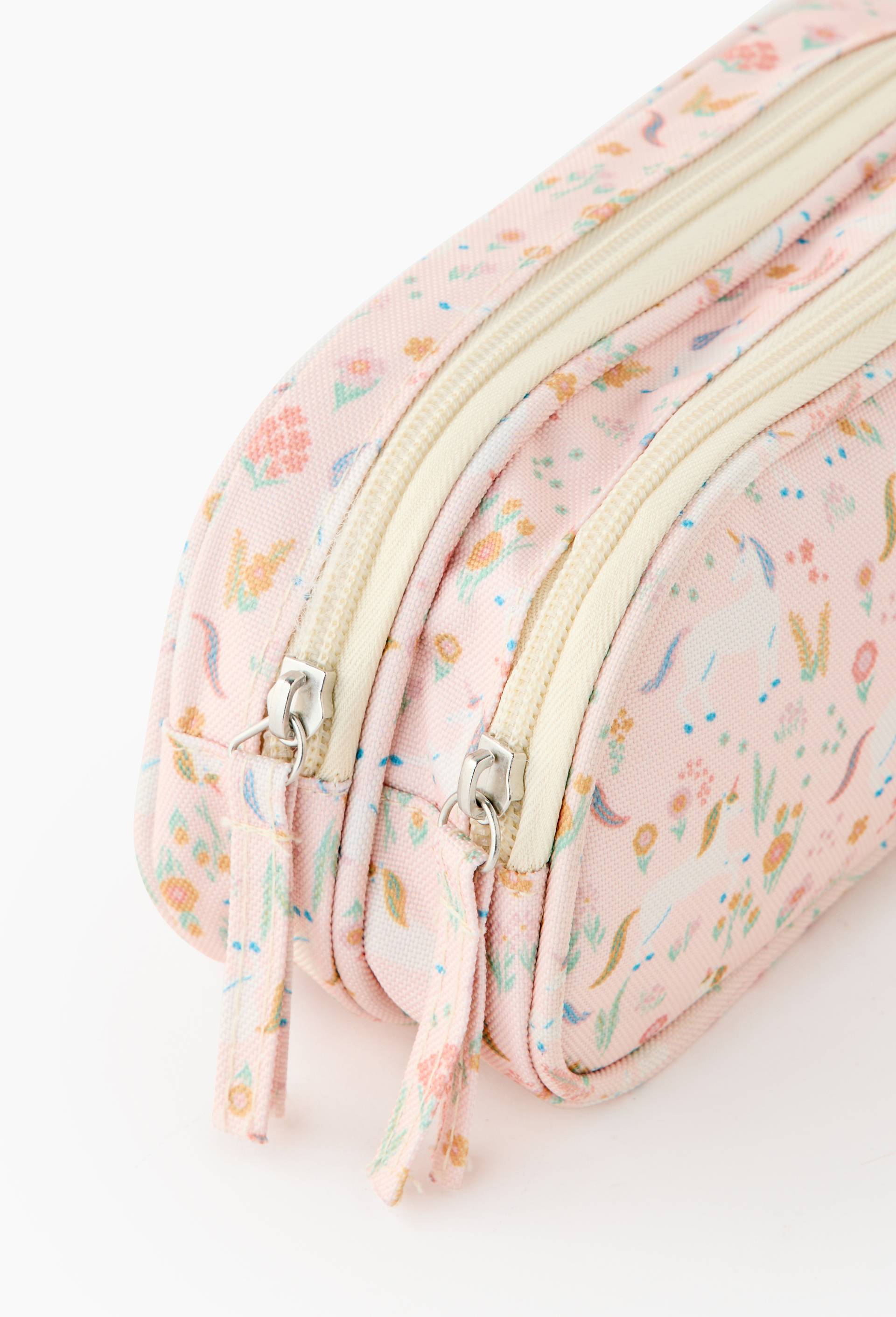 Trousse double compartiments licornes, Rose clair, large image number 1.0