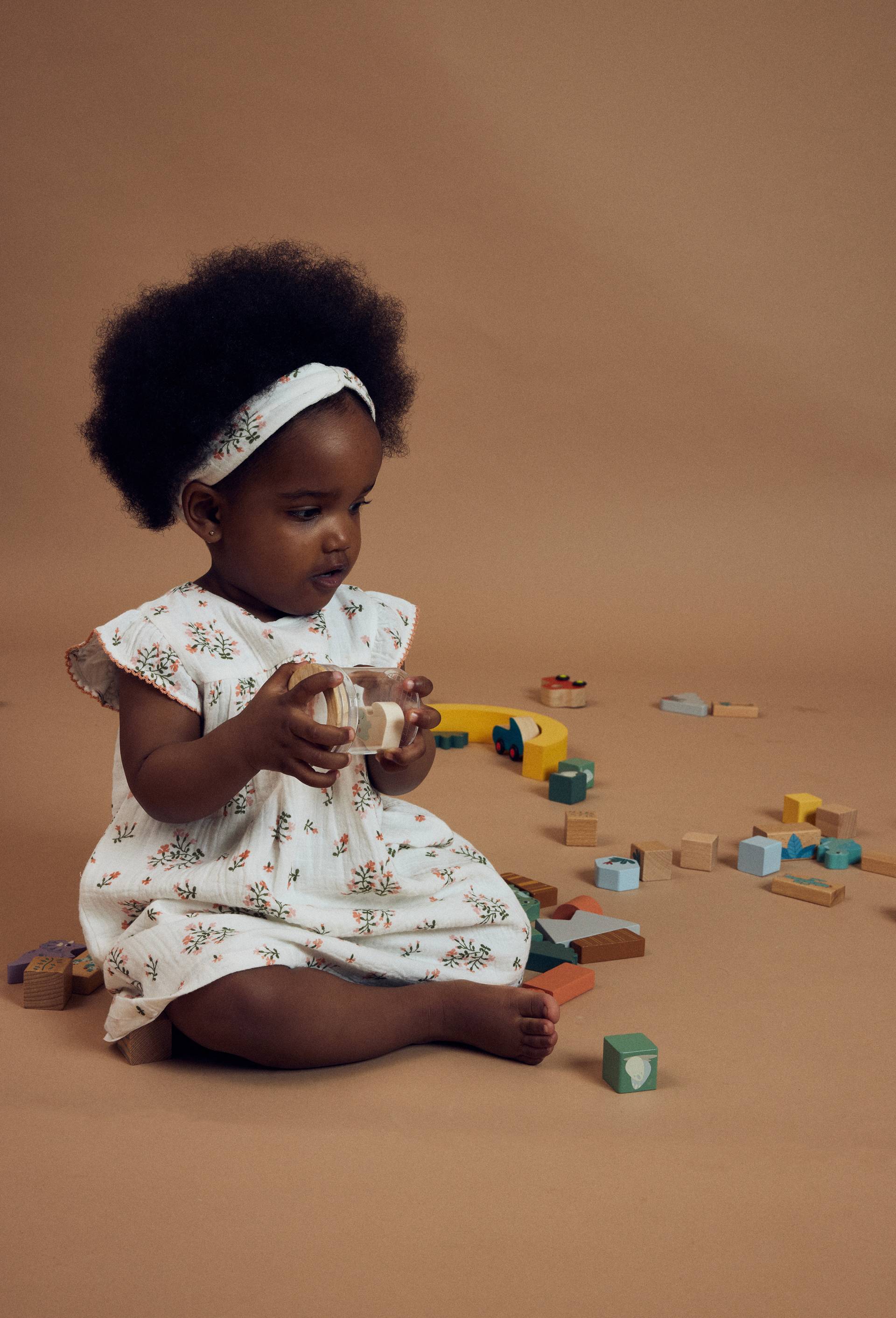 Robe en gaze de coton imprim&eacute;, Ecru, large image number 2