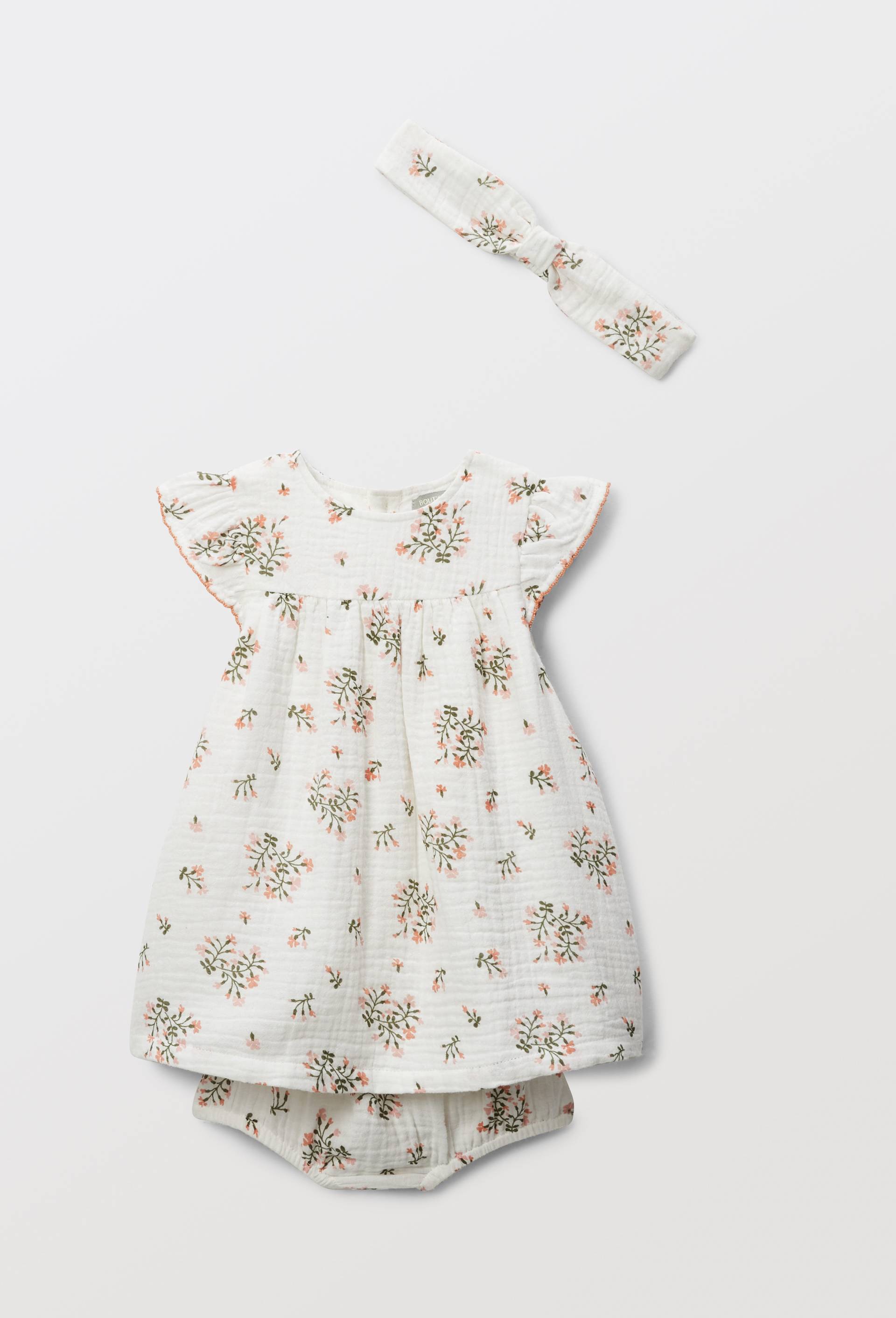Robe en gaze de coton imprim&eacute;, Ecru, large image number 3