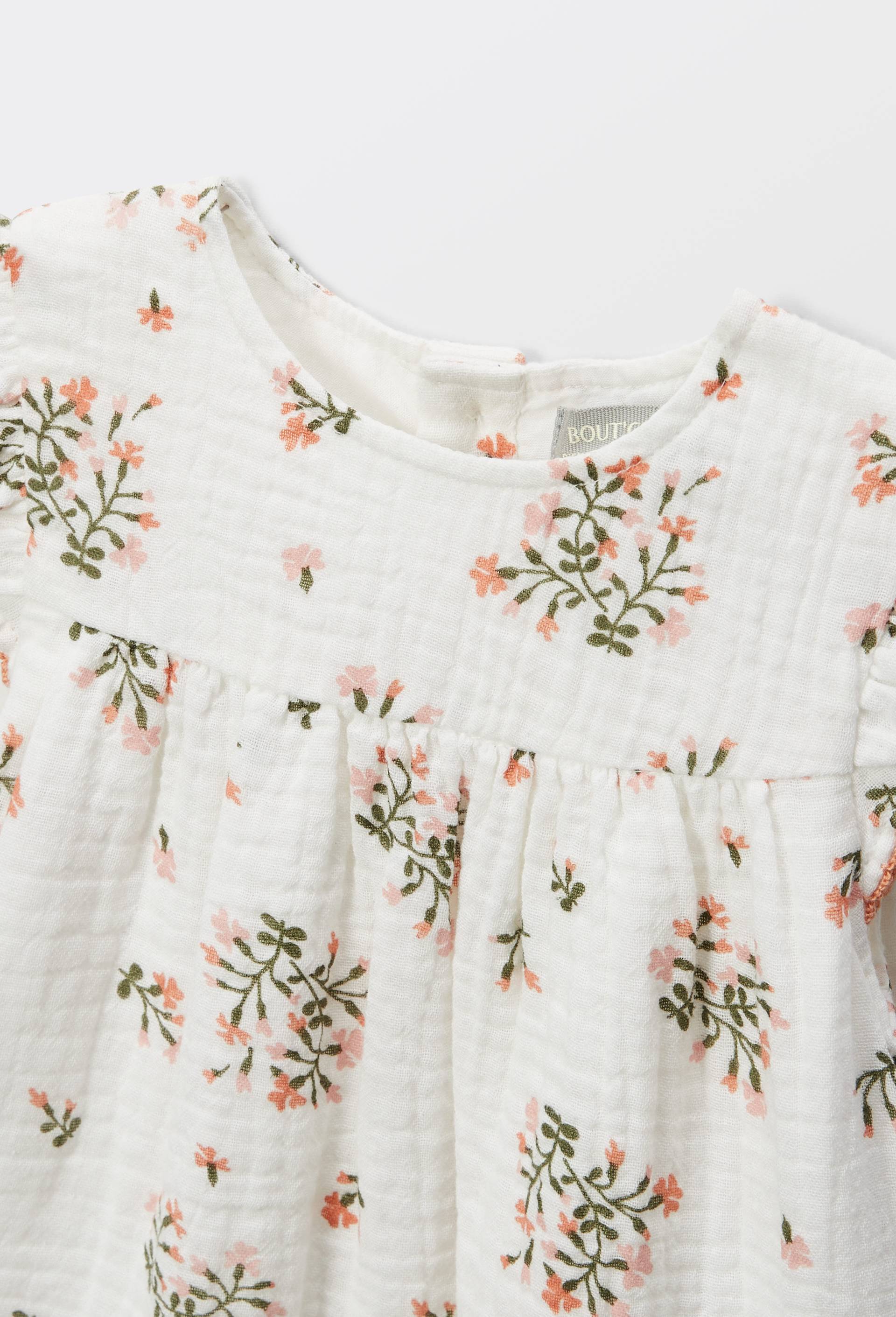 Robe en gaze de coton imprim&eacute;, Ecru, large image number 5