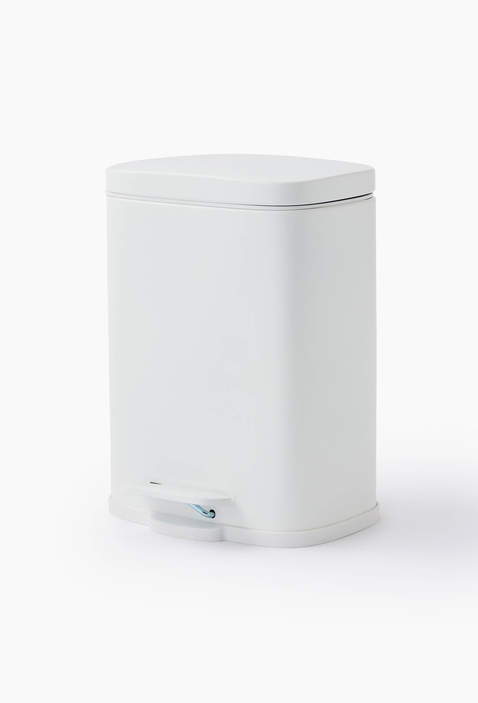 Poubelle rectangulaire en m&eacute;tal, 3l, 18,5x15,5x25cm, Blanc, large image number 0.0