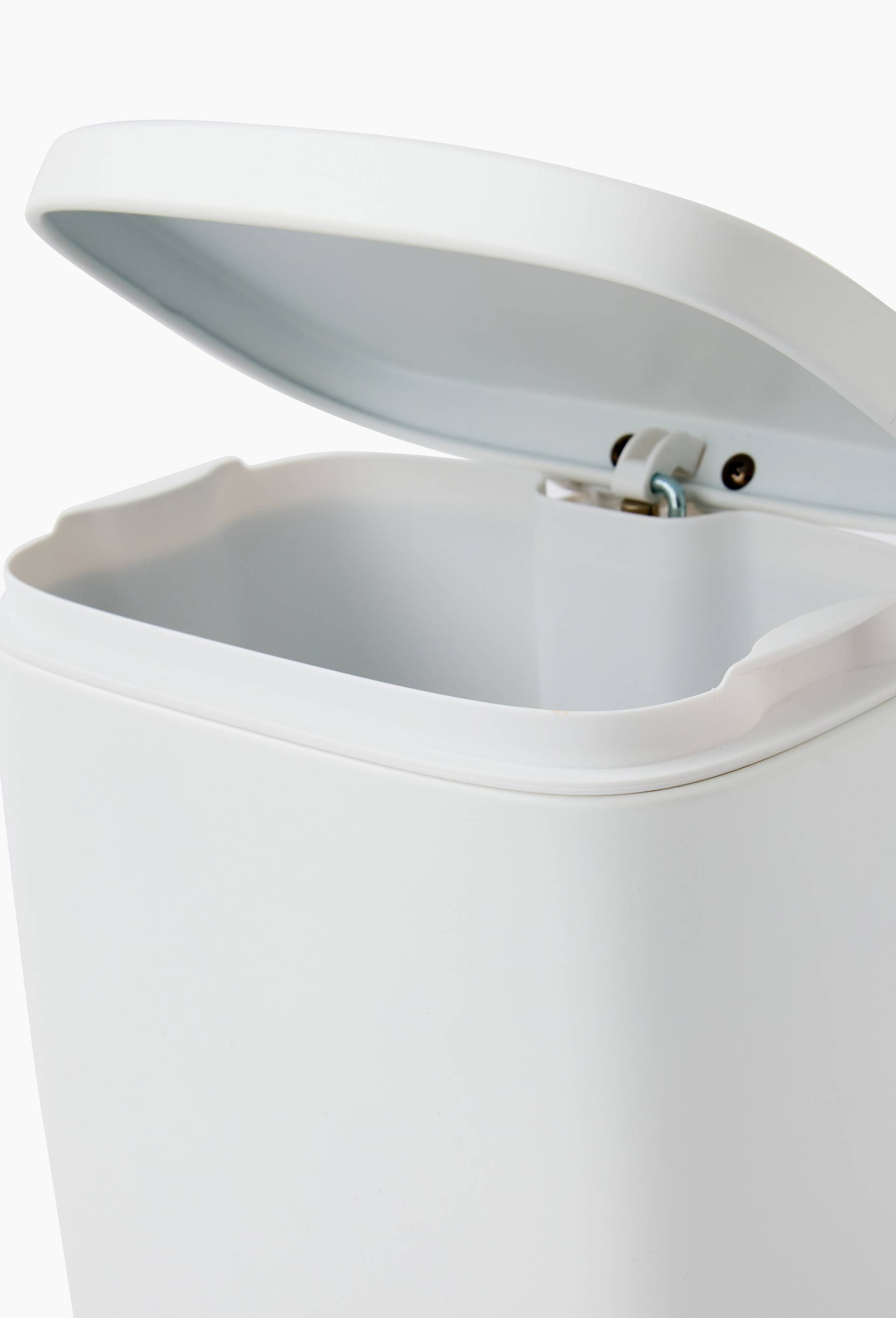 Poubelle rectangulaire en m&eacute;tal, 3l, 18,5x15,5x25cm, Blanc, large image number 1.0