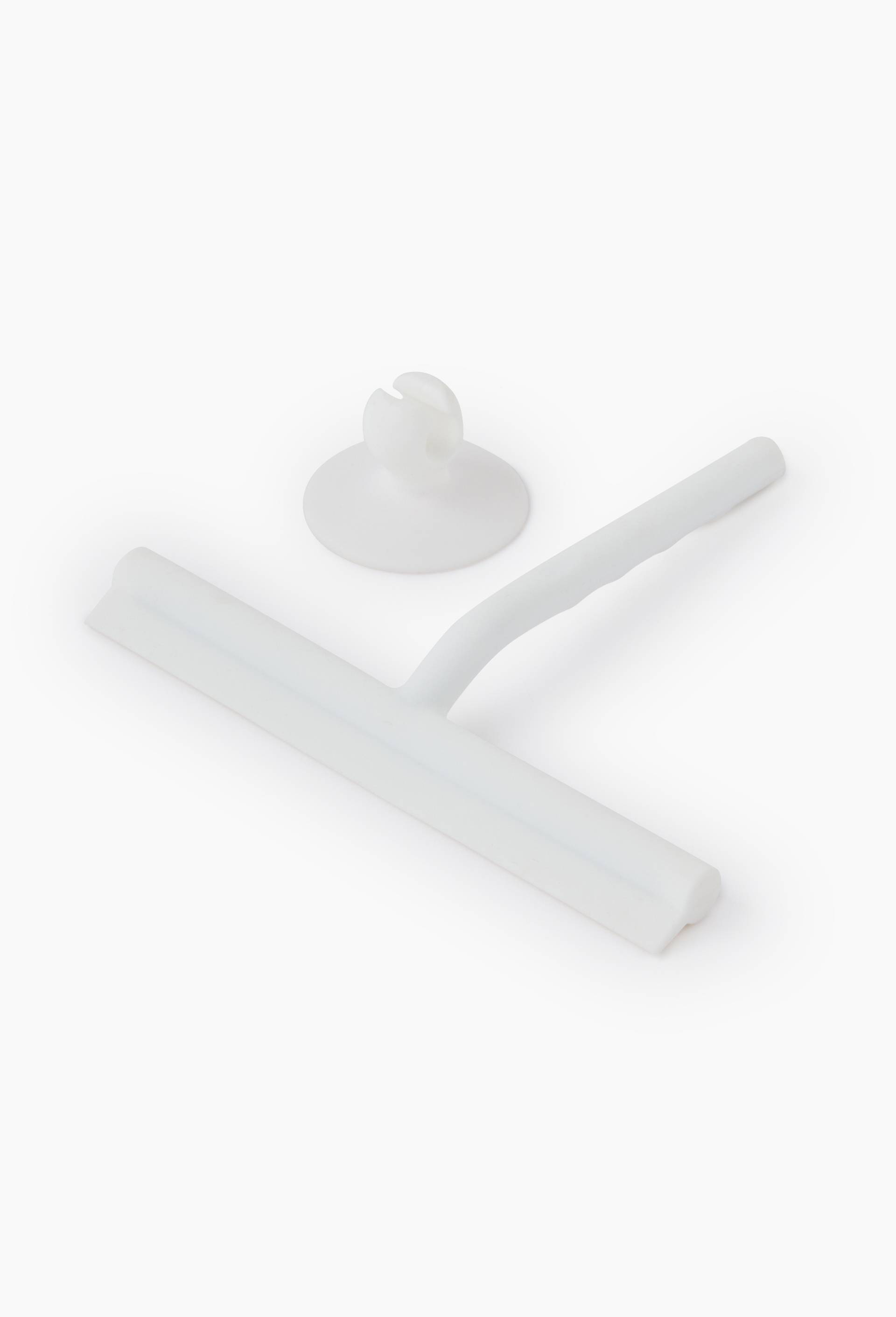 Raclette de douche et sa ventouse, soft touch, 210x190x35mm, Blanc, swatch image