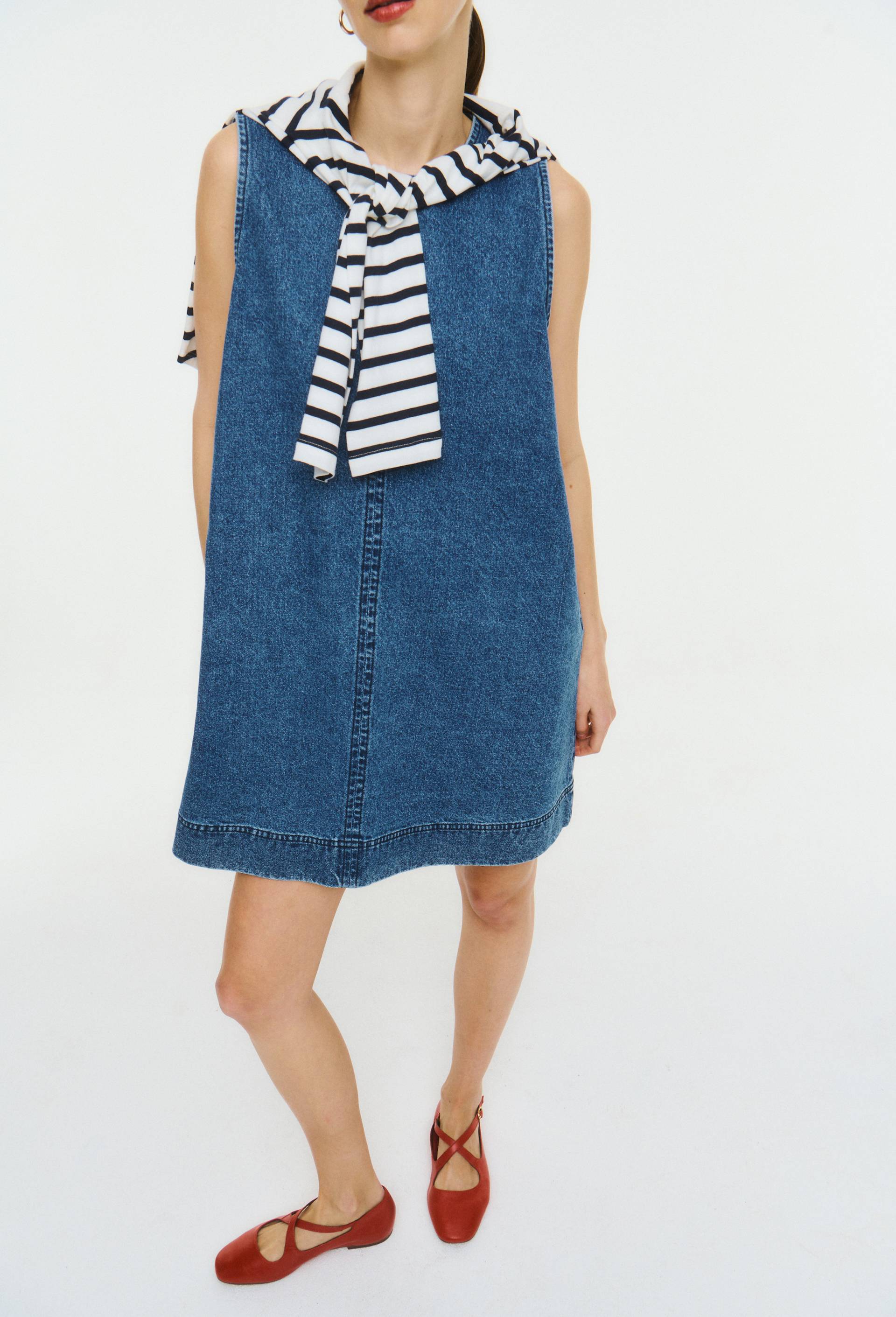 Robe courte en denim en coton BIO GOTS, Bleu fonc&eacute;, large image number 1