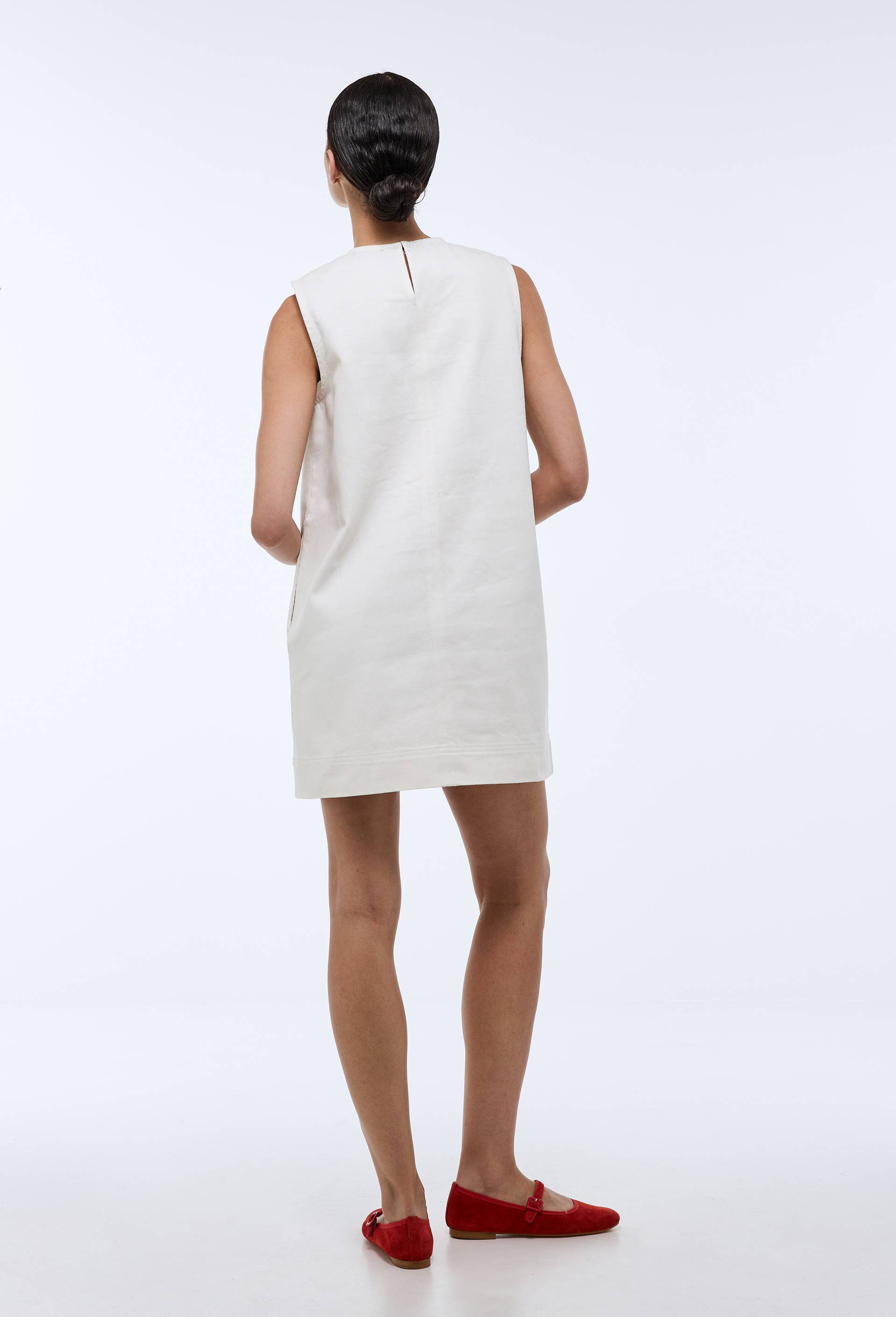 Robe courte en jean en coton BIO GOTS, Ecru, large image number 1