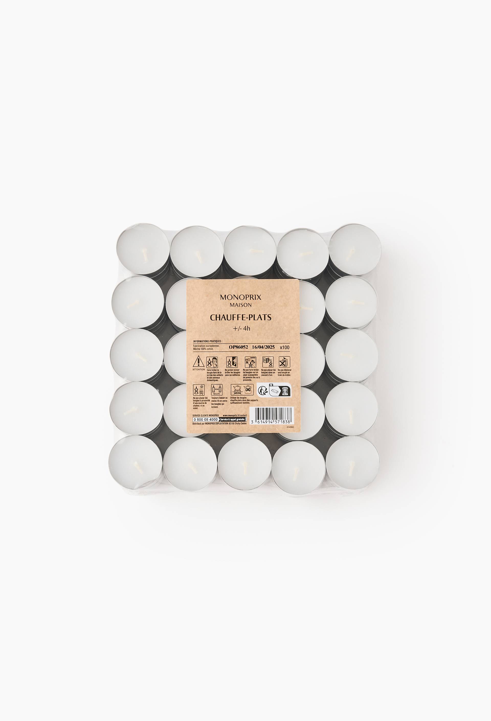 Sachet de 100 bougies chauffe plat, , large image number 0
