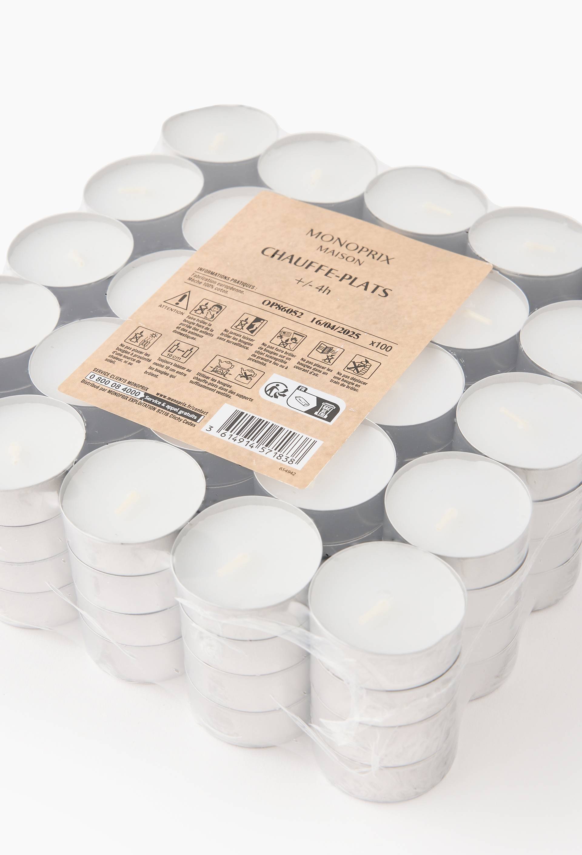Sachet de 100 bougies chauffe plat, , large image number 1.0
