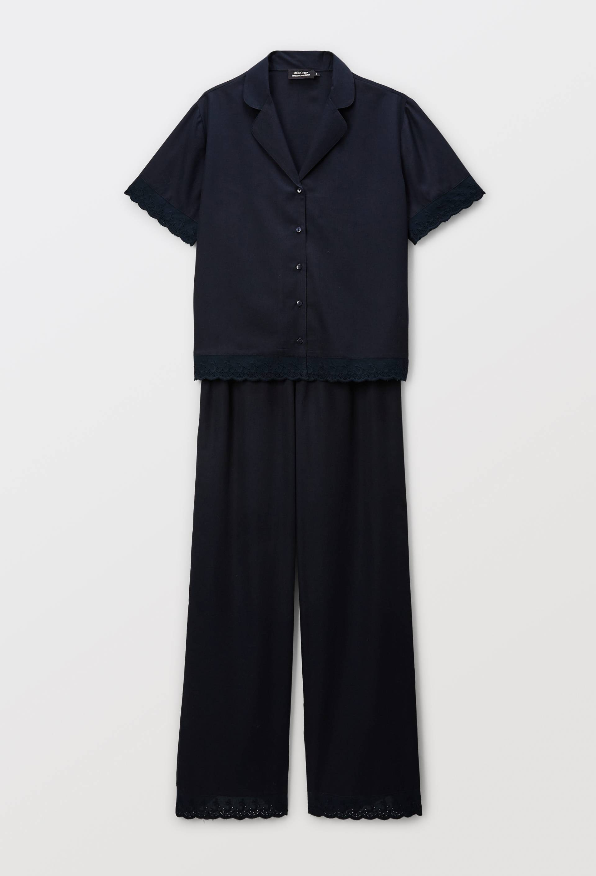 Pyjama uni en coton BIO GOTS, Bleu fonc&eacute;, large image number 2