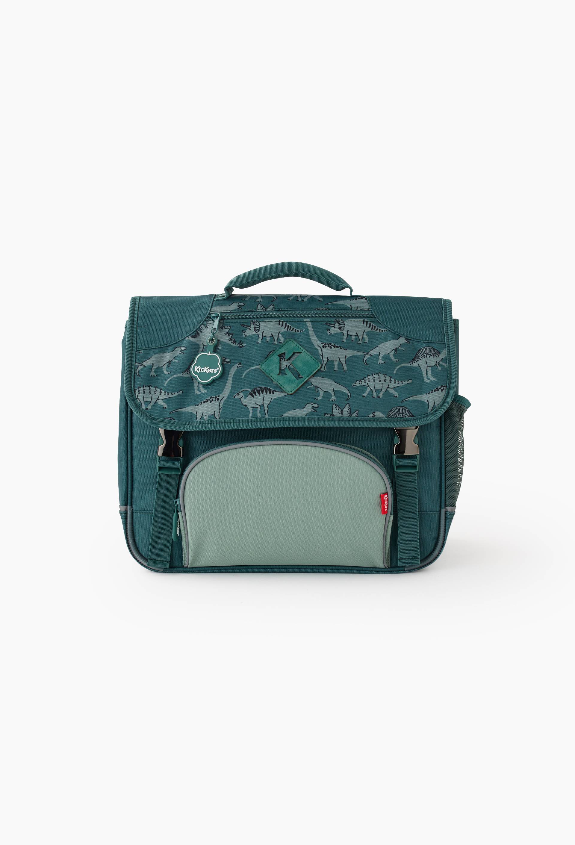 Cartable dinosaures, 38cm, Vert fonc&eacute;, large image number 0.0