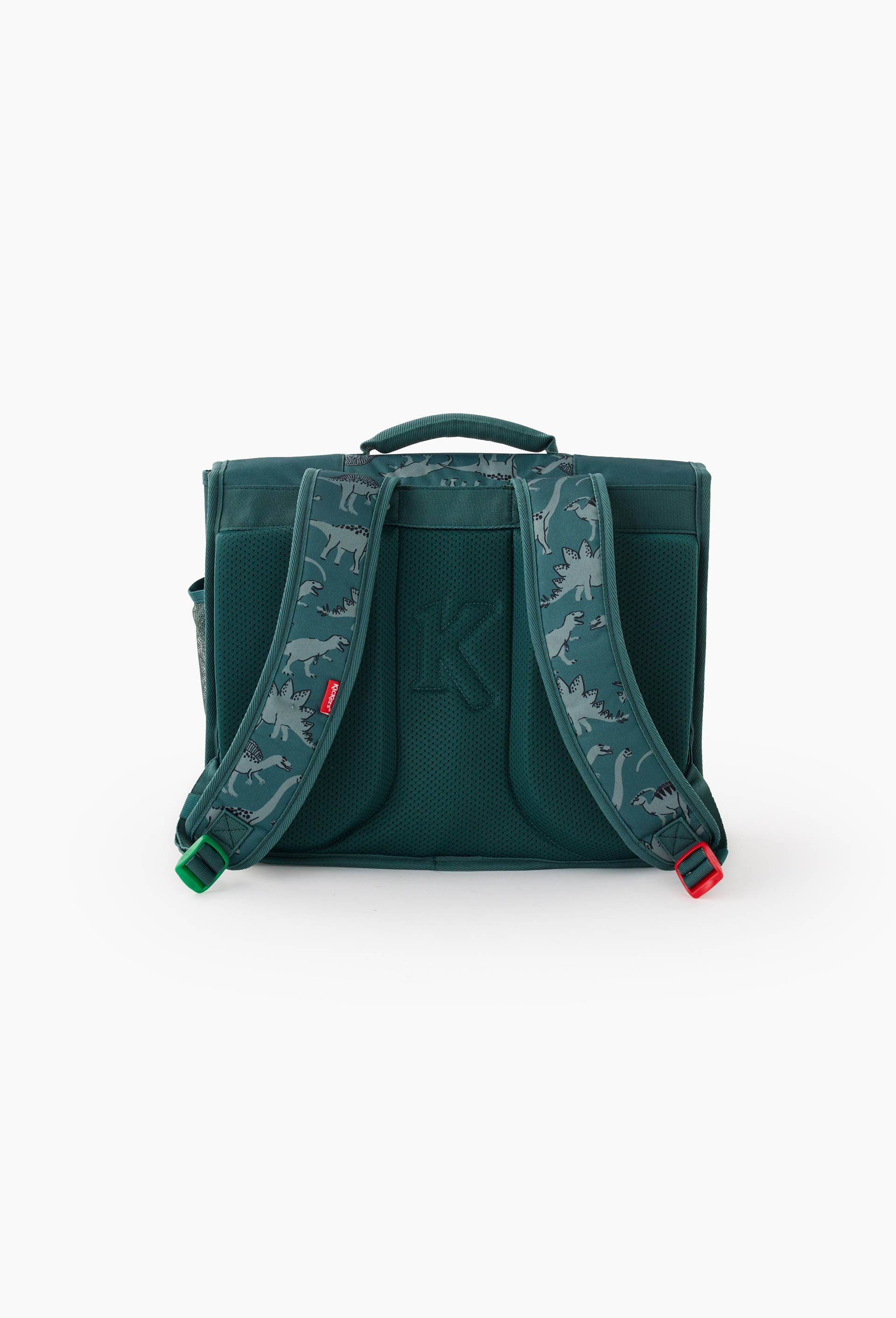 Cartable dinosaures, 38cm, Vert fonc&eacute;, large image number 2.0