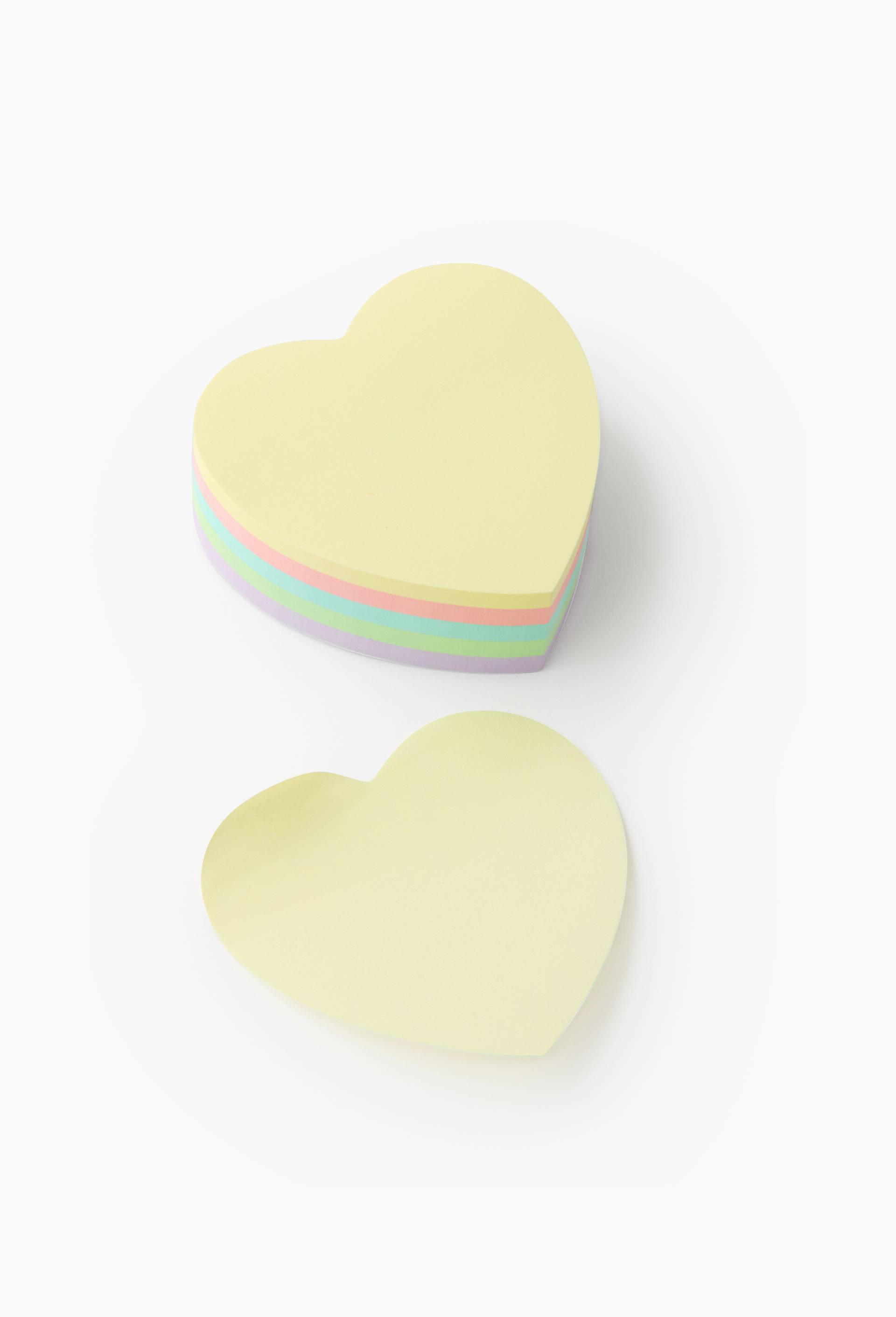 Coeur notes repositionnables - 67x67mm - 250 feuilles - 5 coloris pastels, , large image number 0