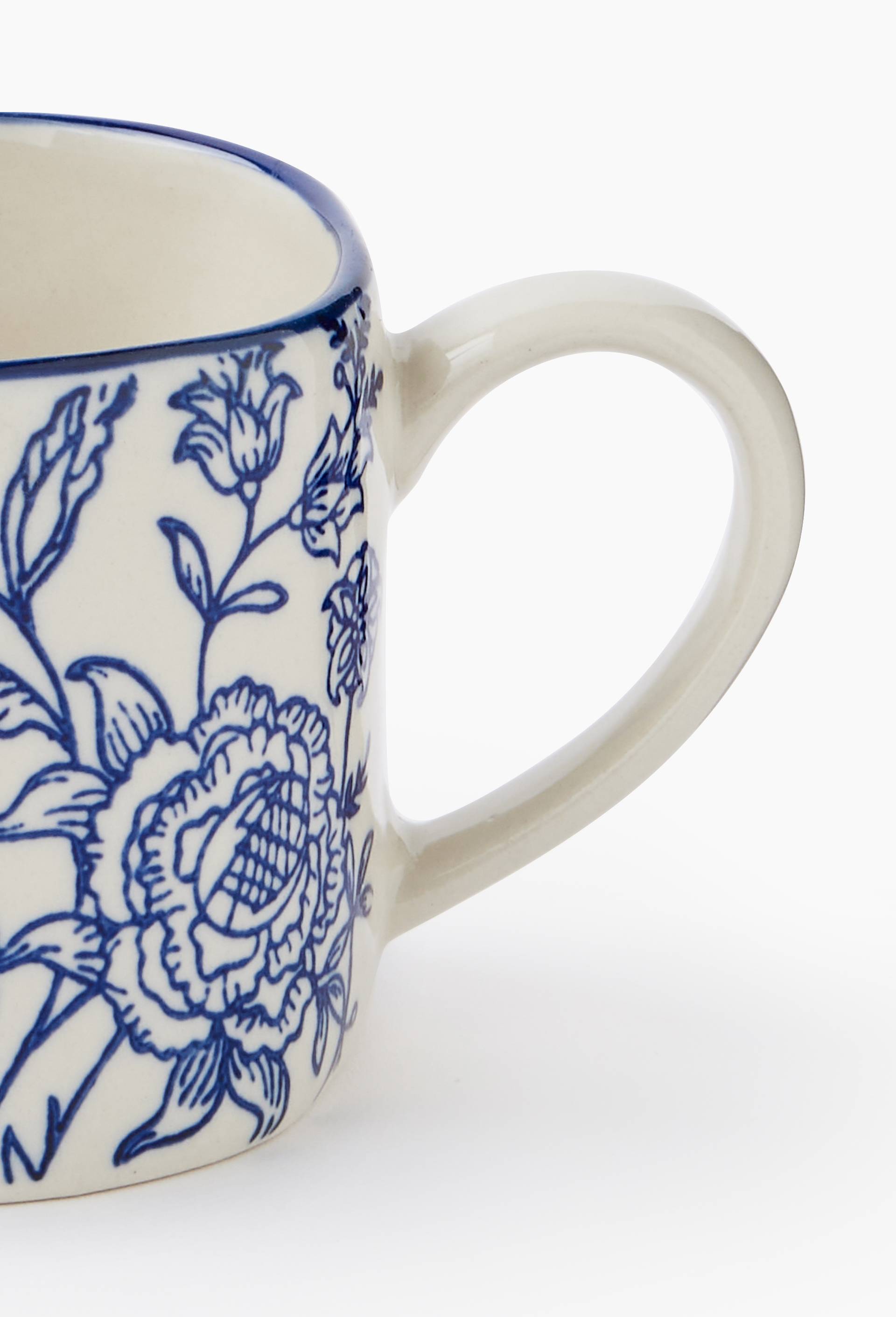 Tasse avec anse finition imprim&eacute;e, 30cl, Ecru, large image number 1