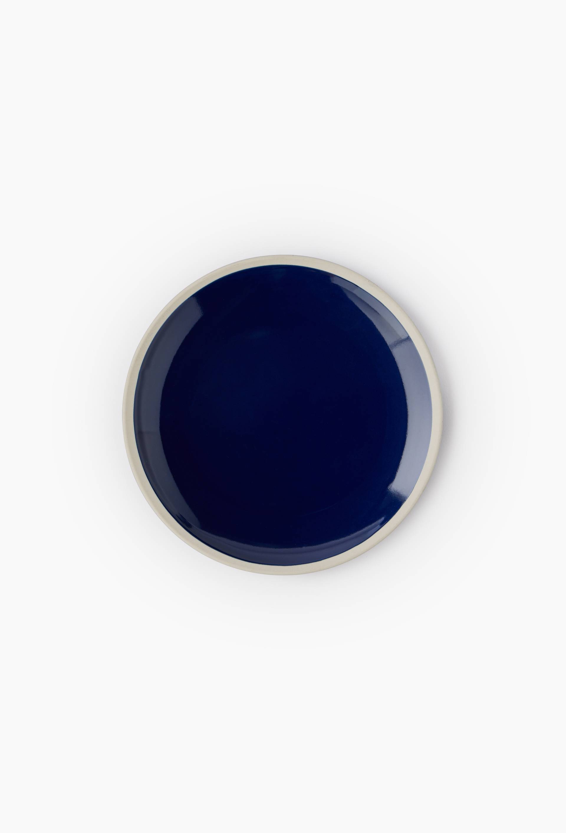 Assiette &agrave; dessert finition biscuit, 19cm, Bleu fonc&eacute;, large image number 0