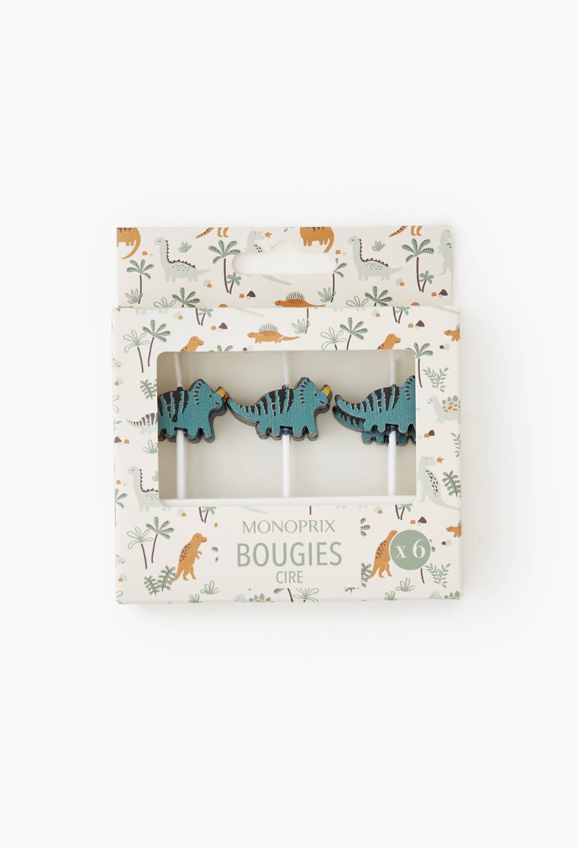 6 bougies dinosaures, , large image number 0